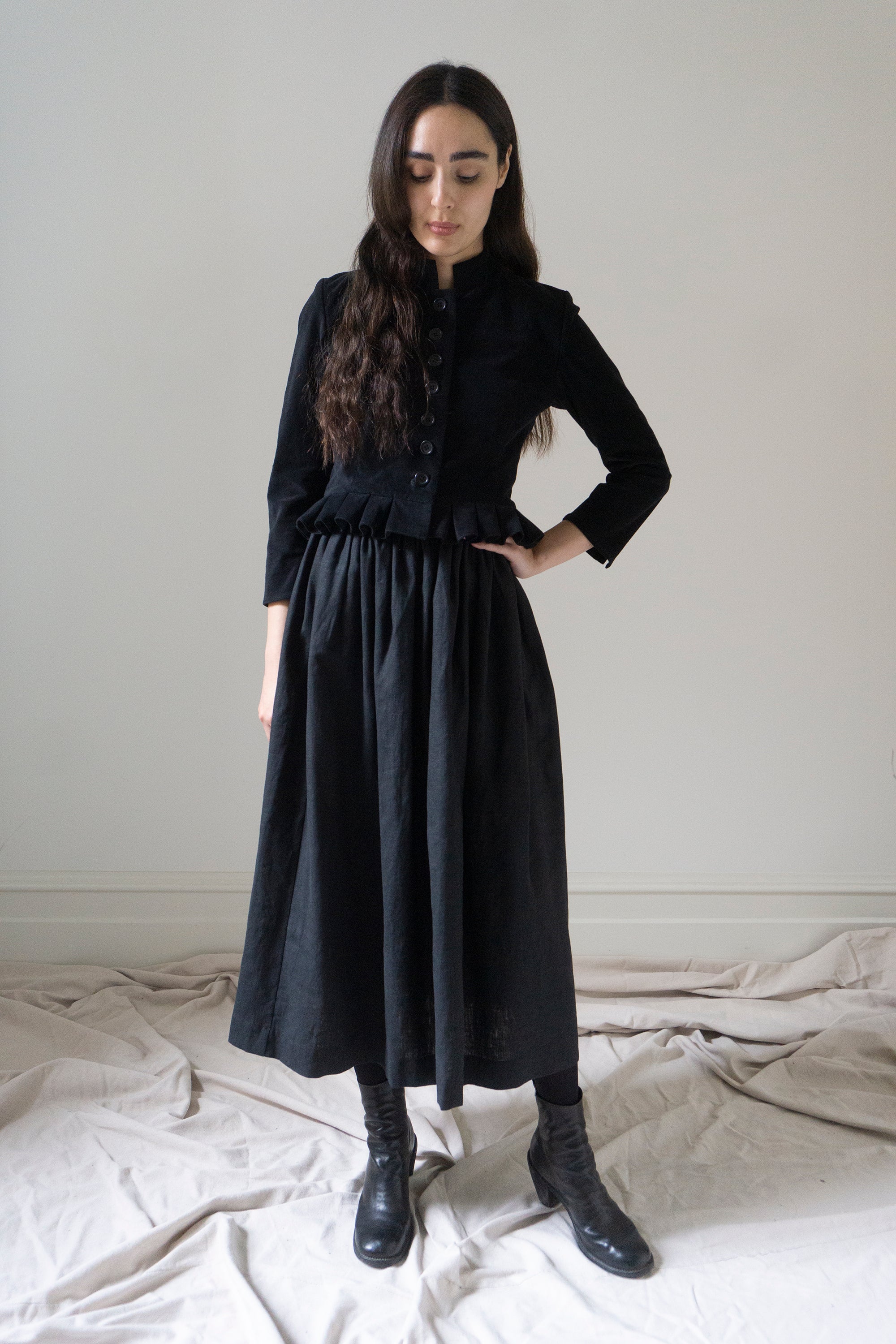 Marla Linen Skirt - Black