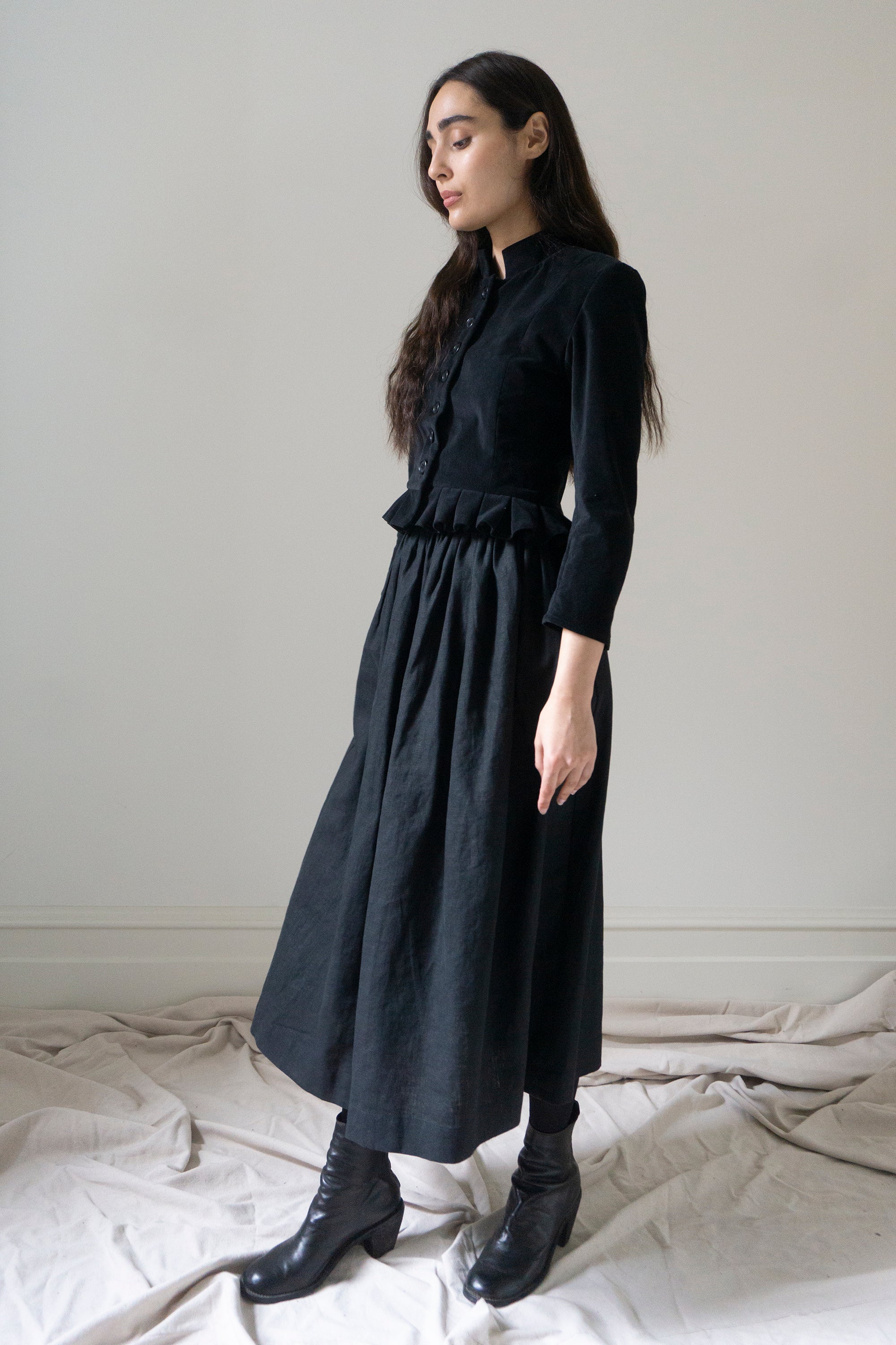 Marla Linen Skirt - Black