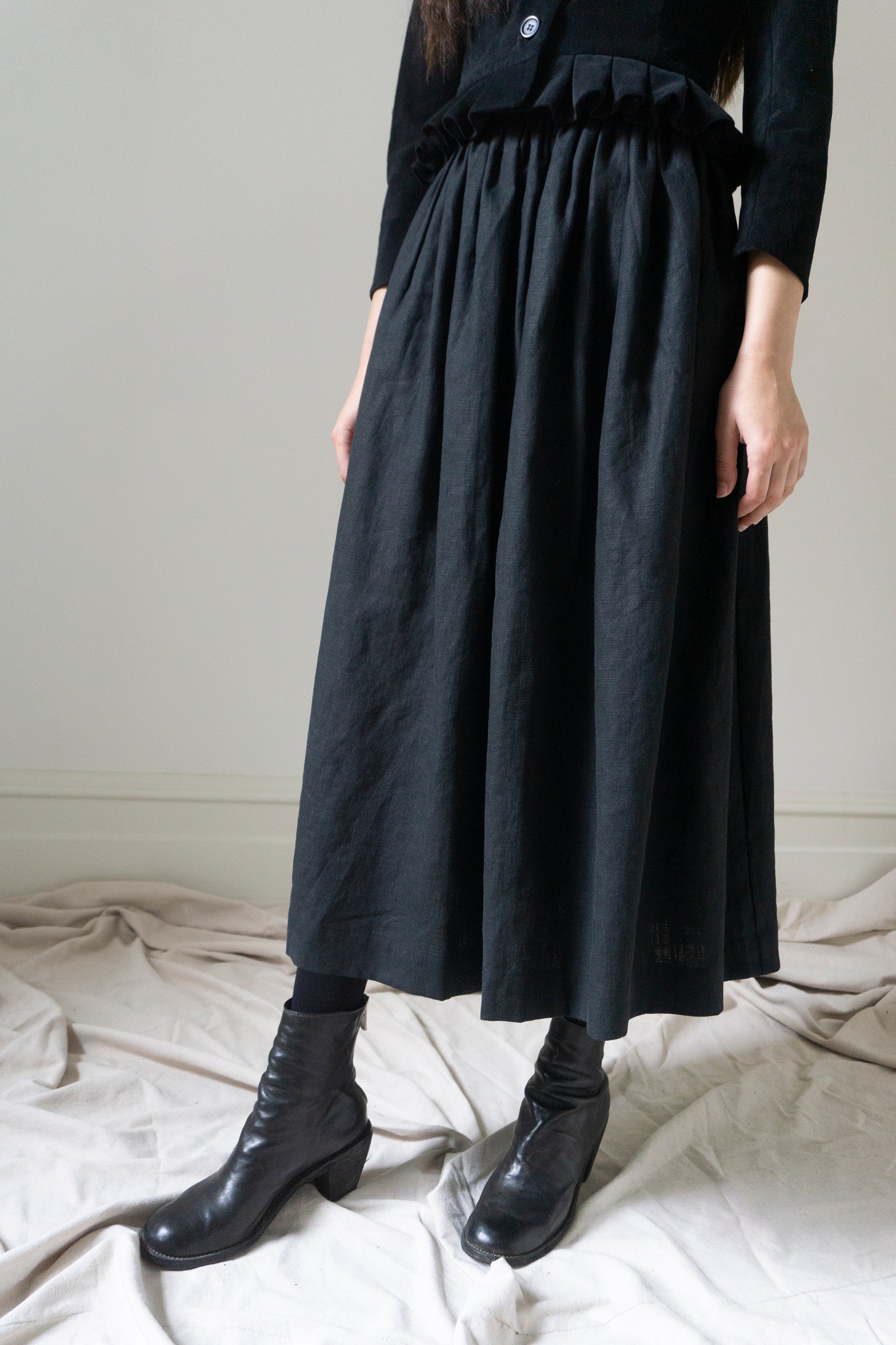 Marla Linen Skirt - Black