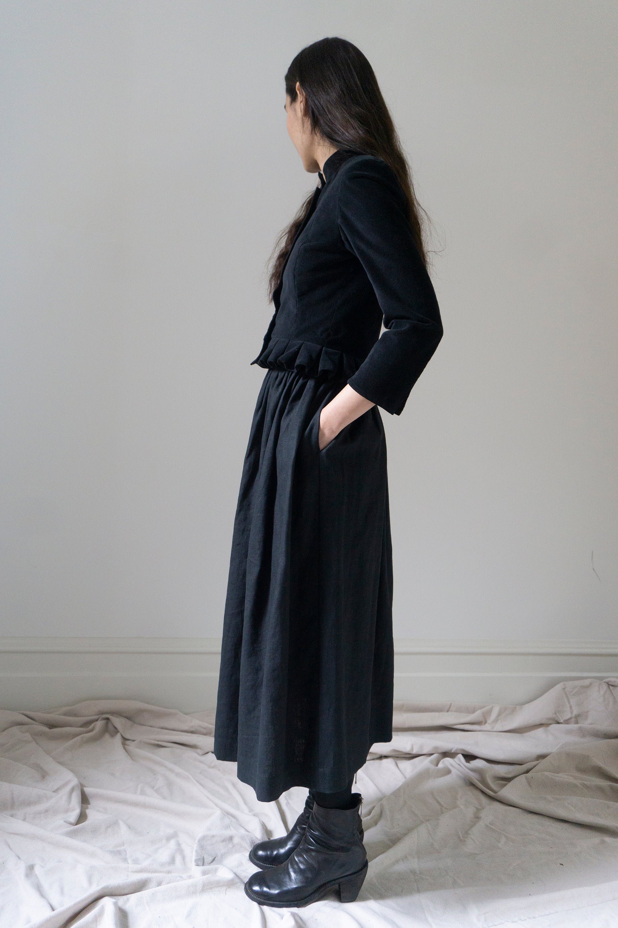 Marla Linen Skirt - Black
