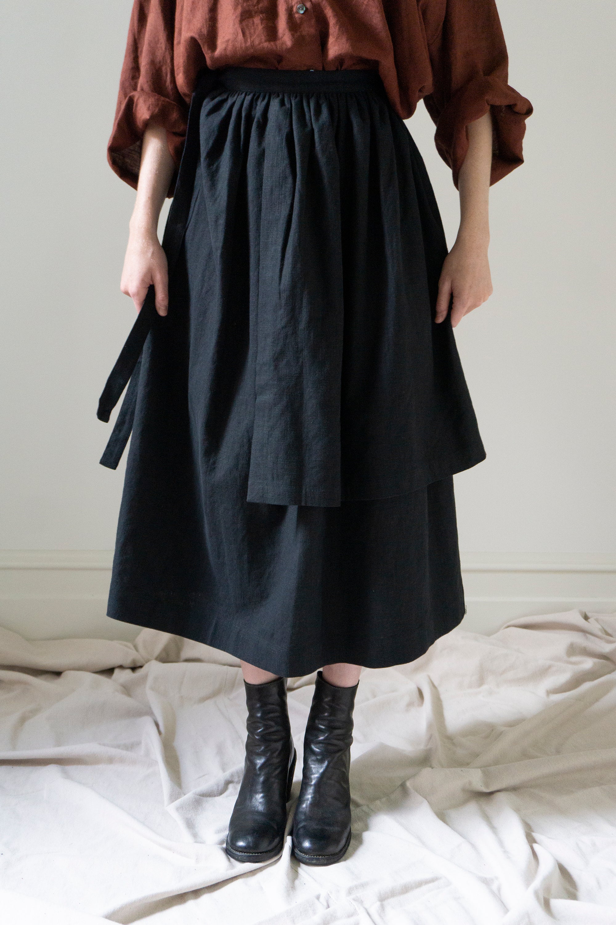 Solange Linen Skirt - Black