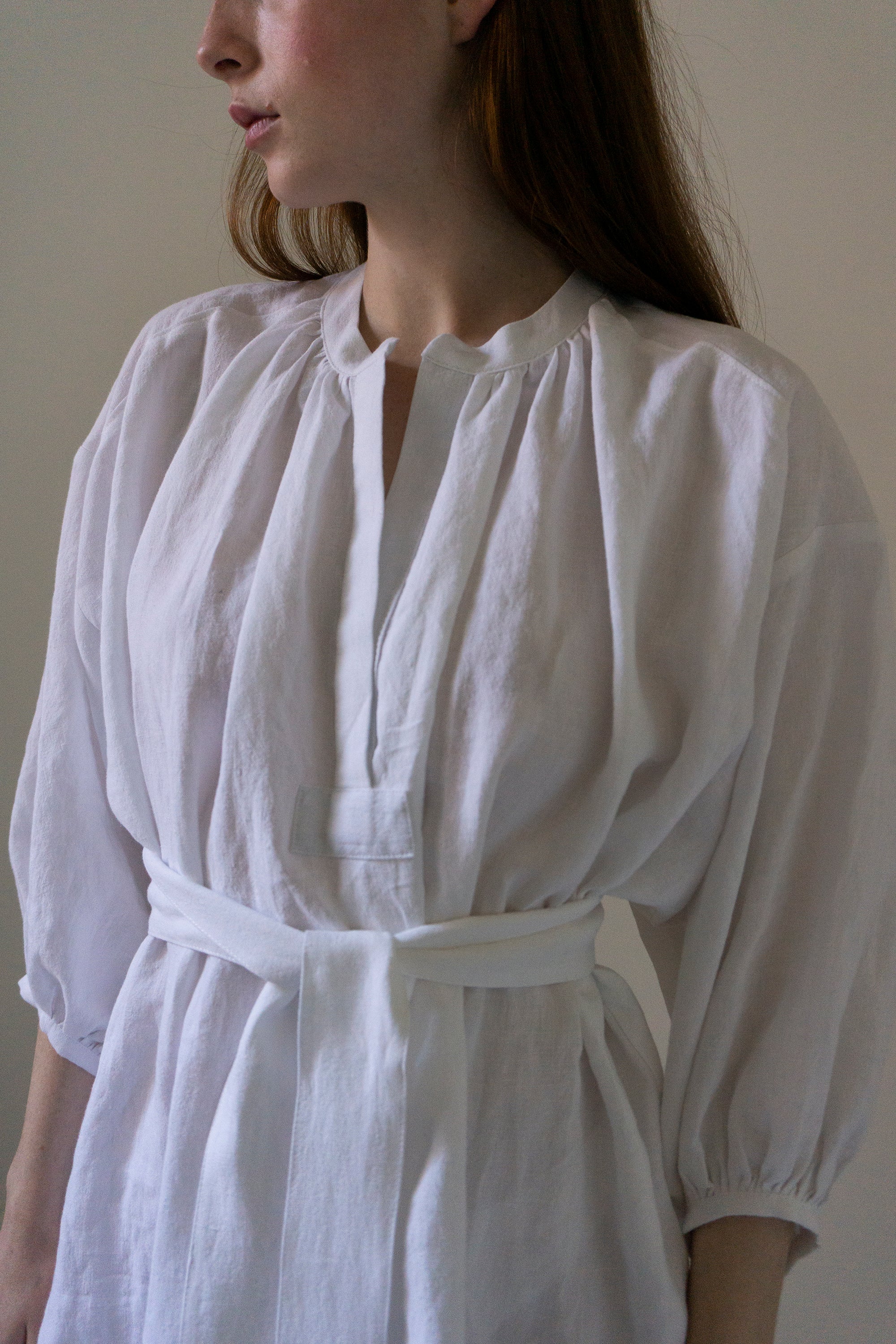 Severine Linen Dress - White (SIZE S-M)