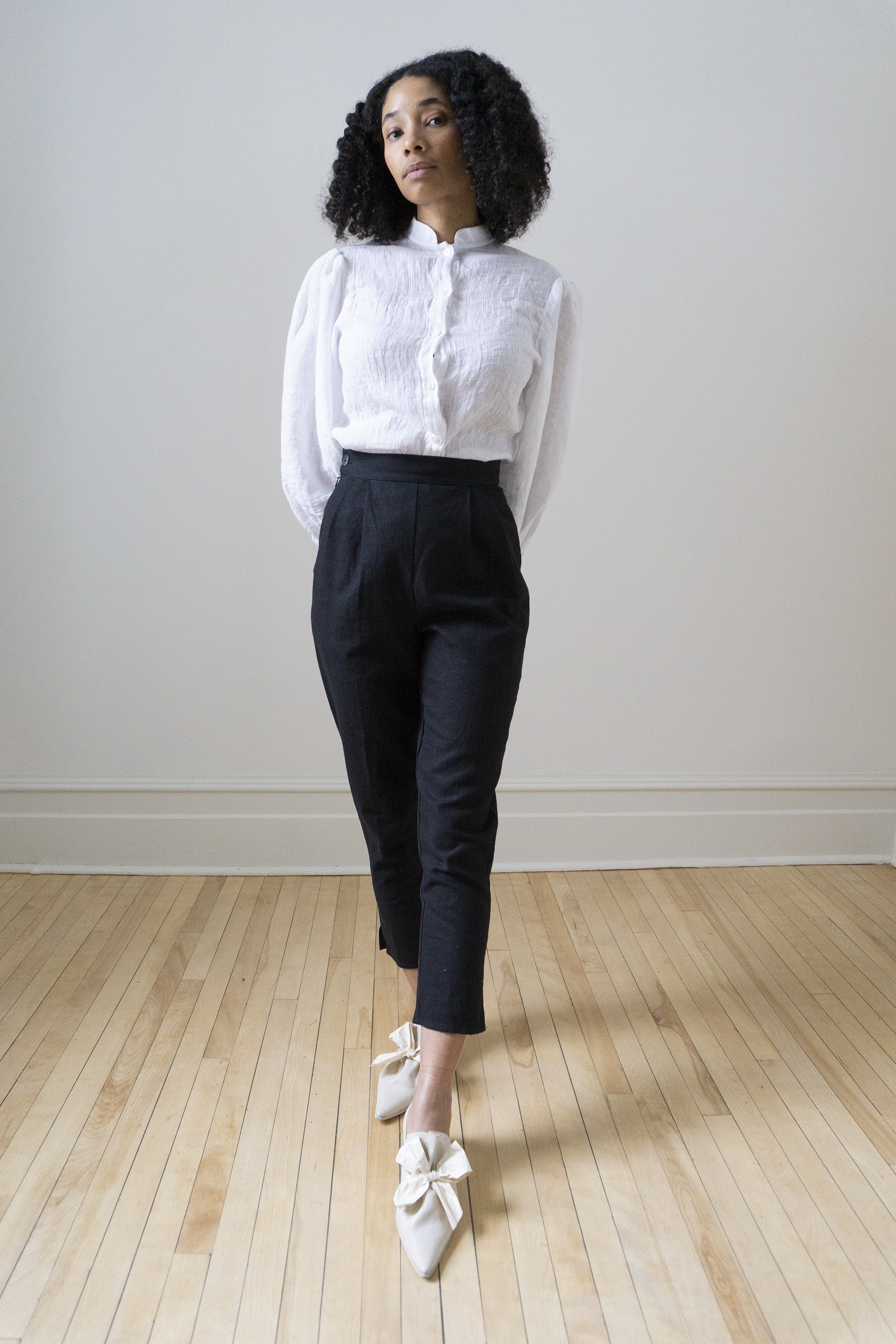 Simone Linen Trousers - Black (SIZE XS)