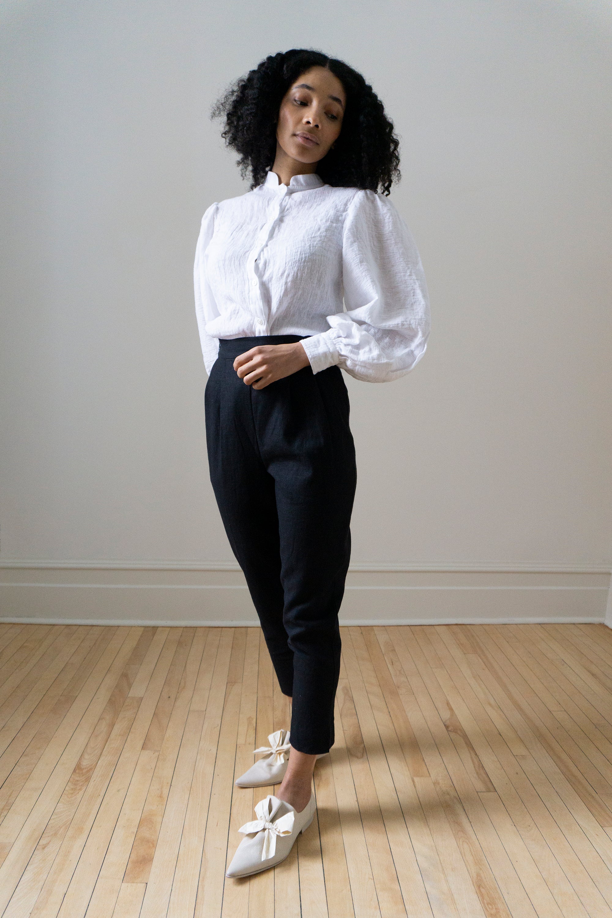 Simone Linen Trousers - Black (SIZE XS)