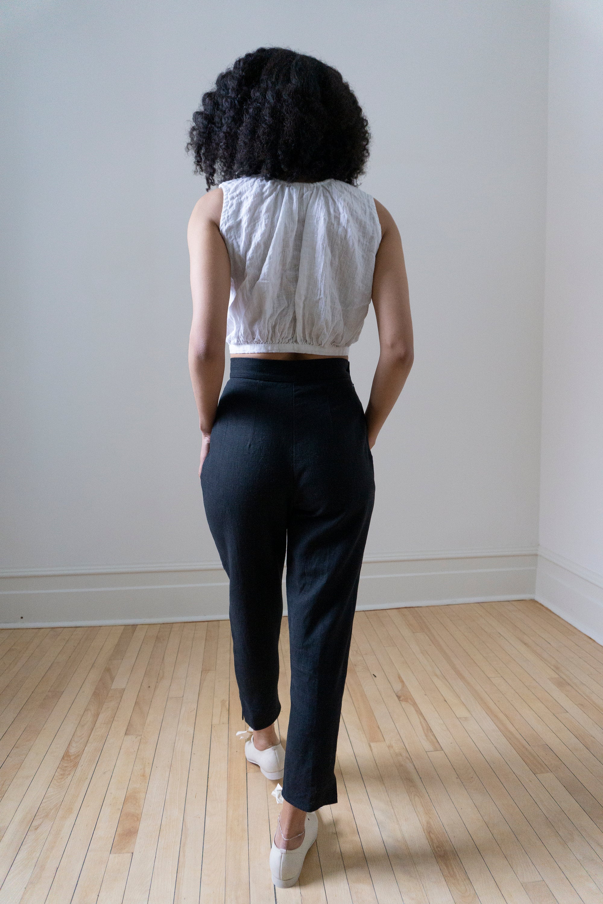Simone Linen Trousers - Black (SIZE XS)