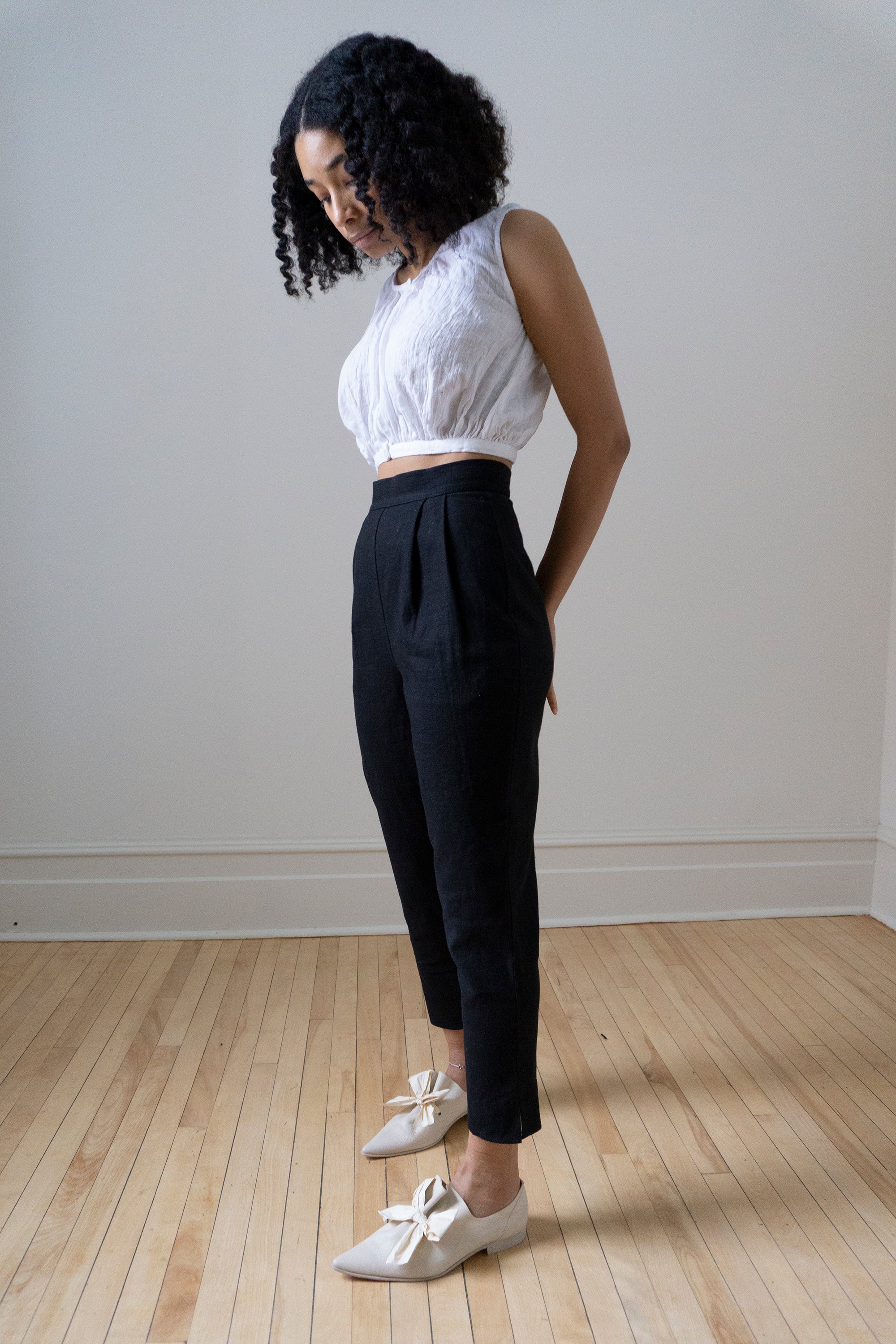 Simone Linen Trousers - Black (SIZE XS)