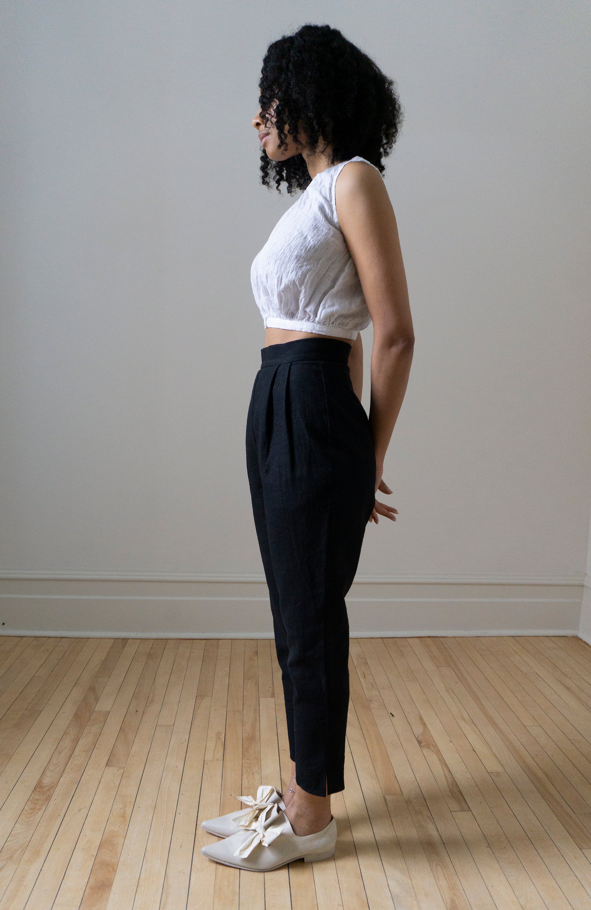 Simone Linen Trousers - Black (SIZE XS)