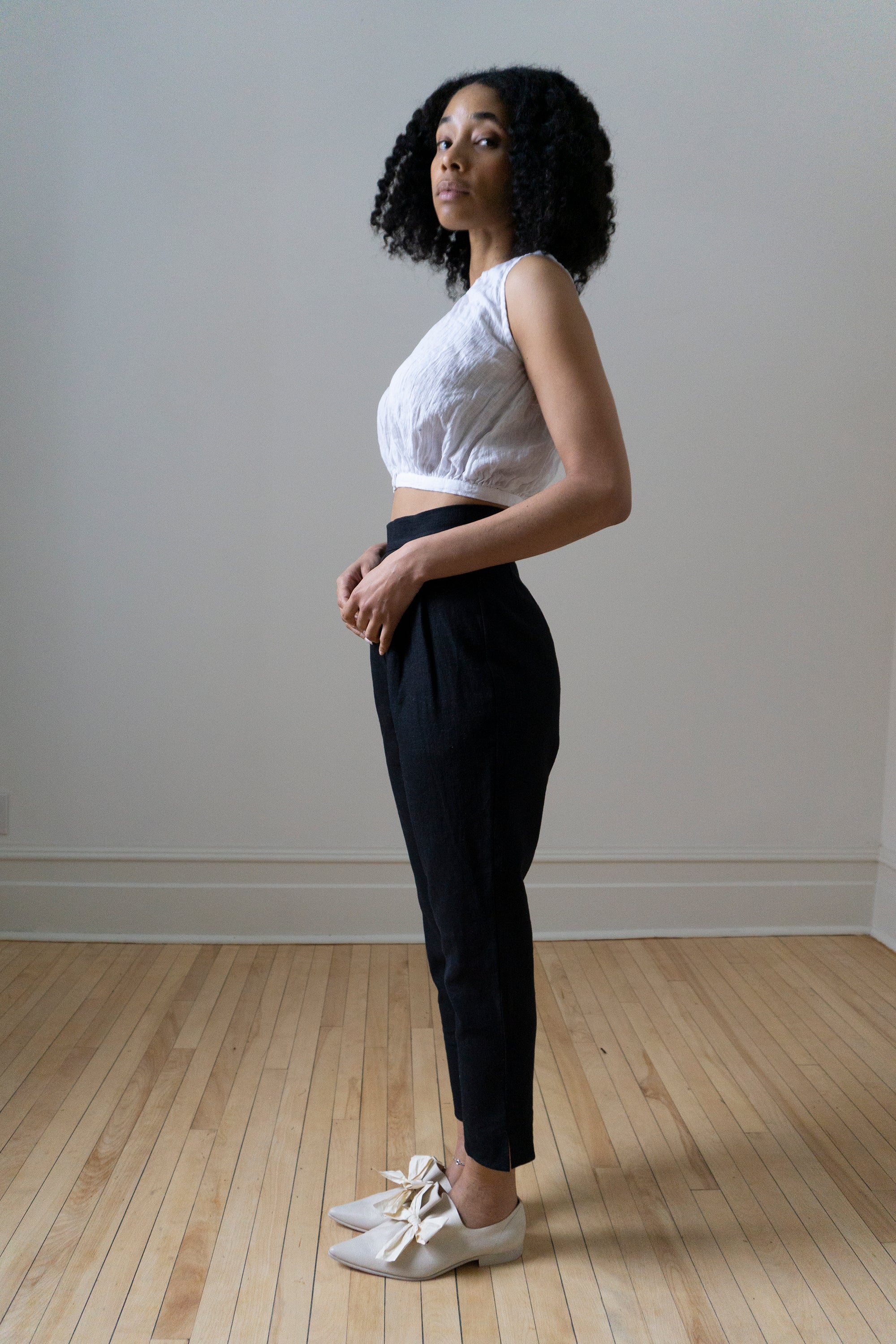 Simone Linen Trousers - Black (SIZE XS)