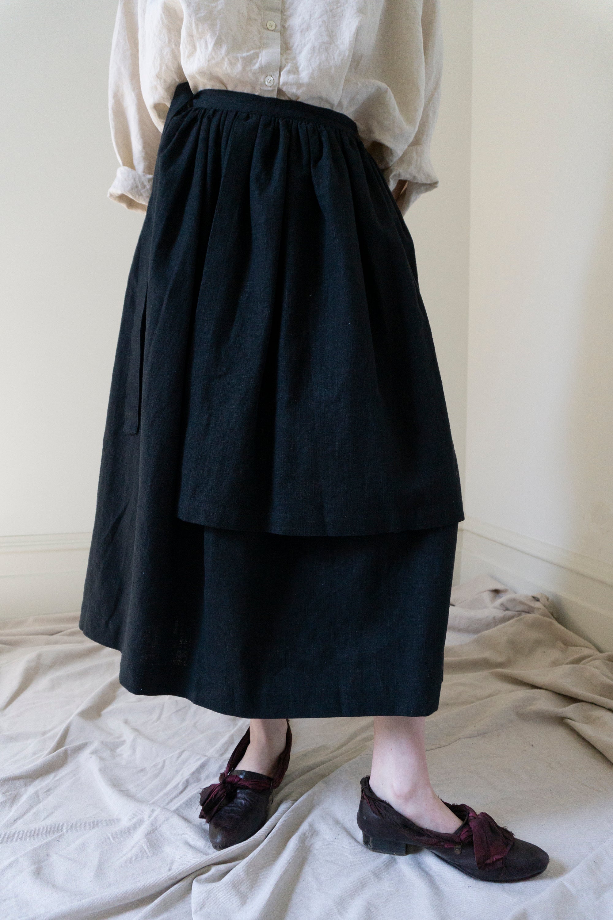 Solange Linen Skirt - Black