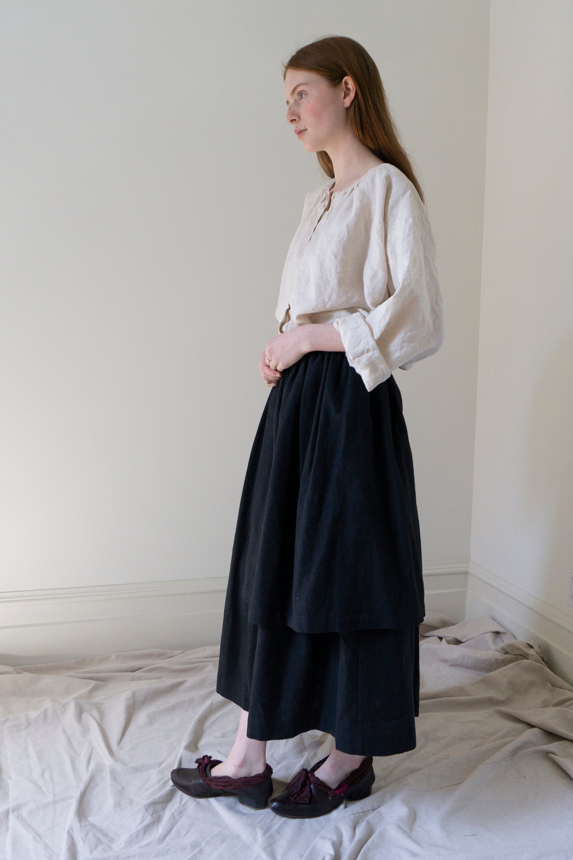 Solange Linen Skirt - Black