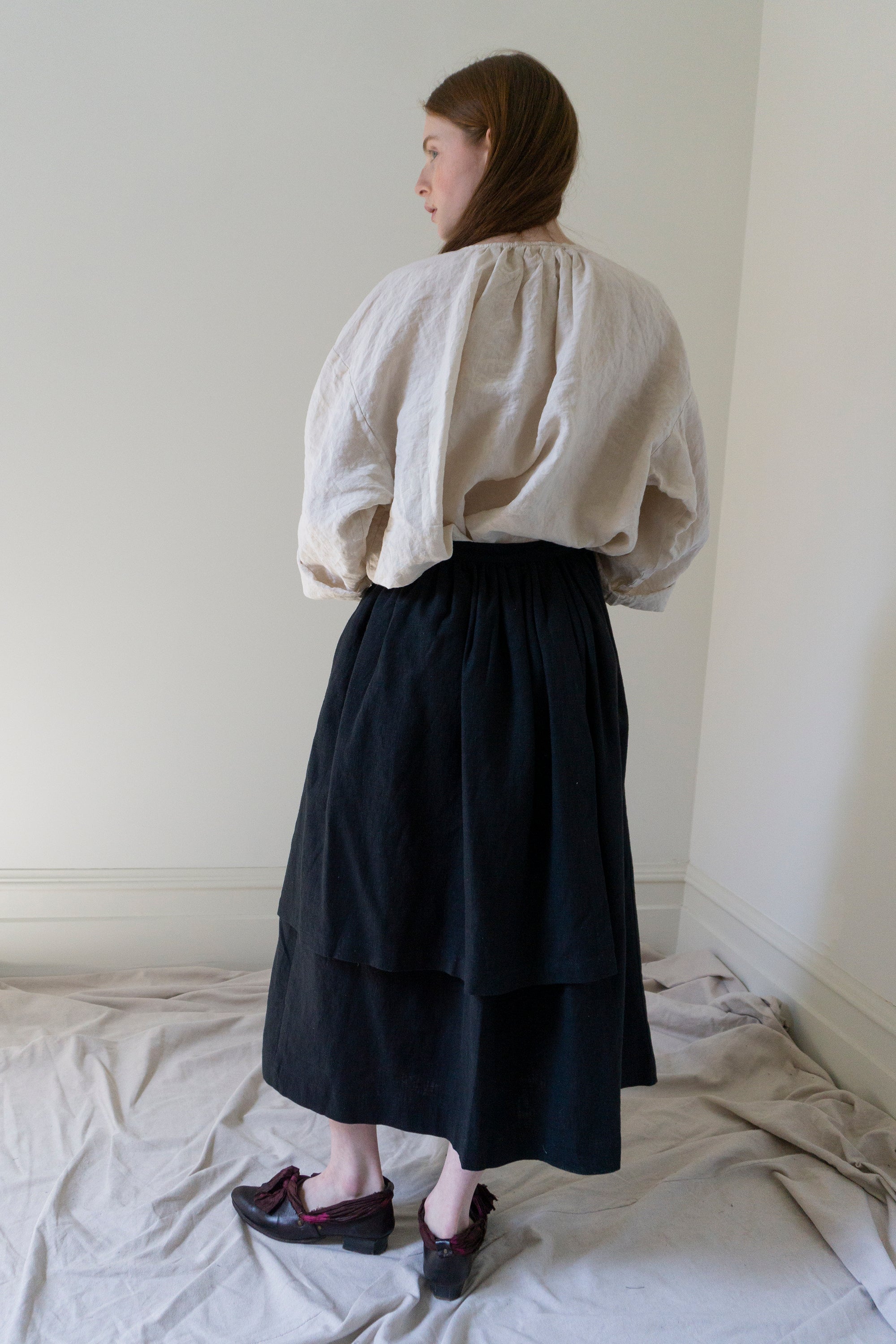 Solange Linen Skirt - Black