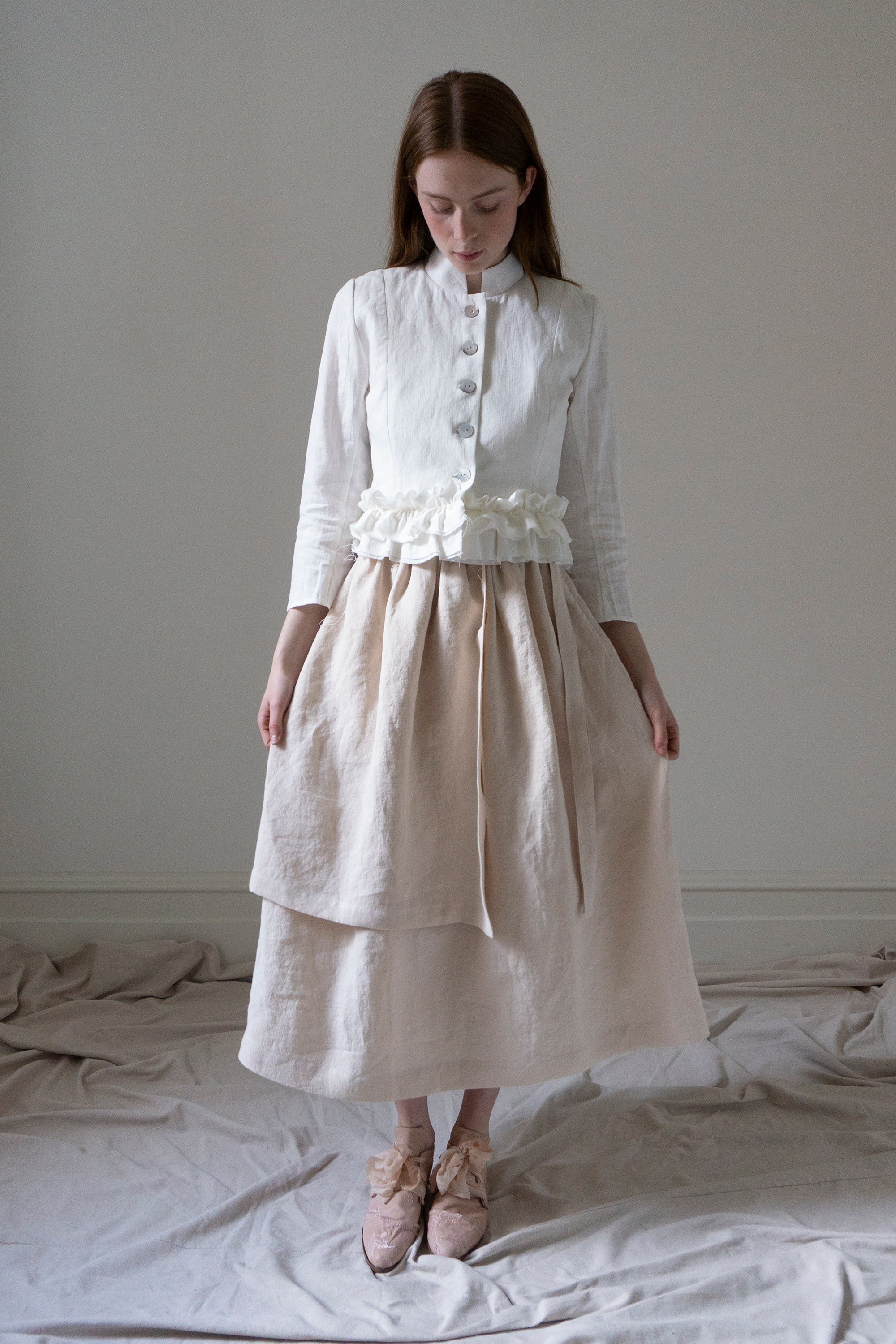 Solène linen jacket - White