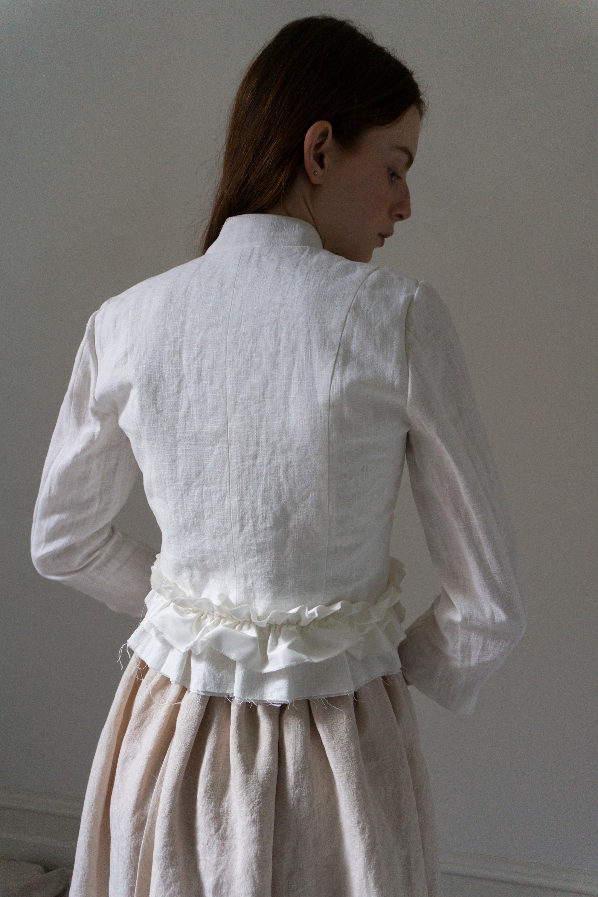 Solène linen jacket - White