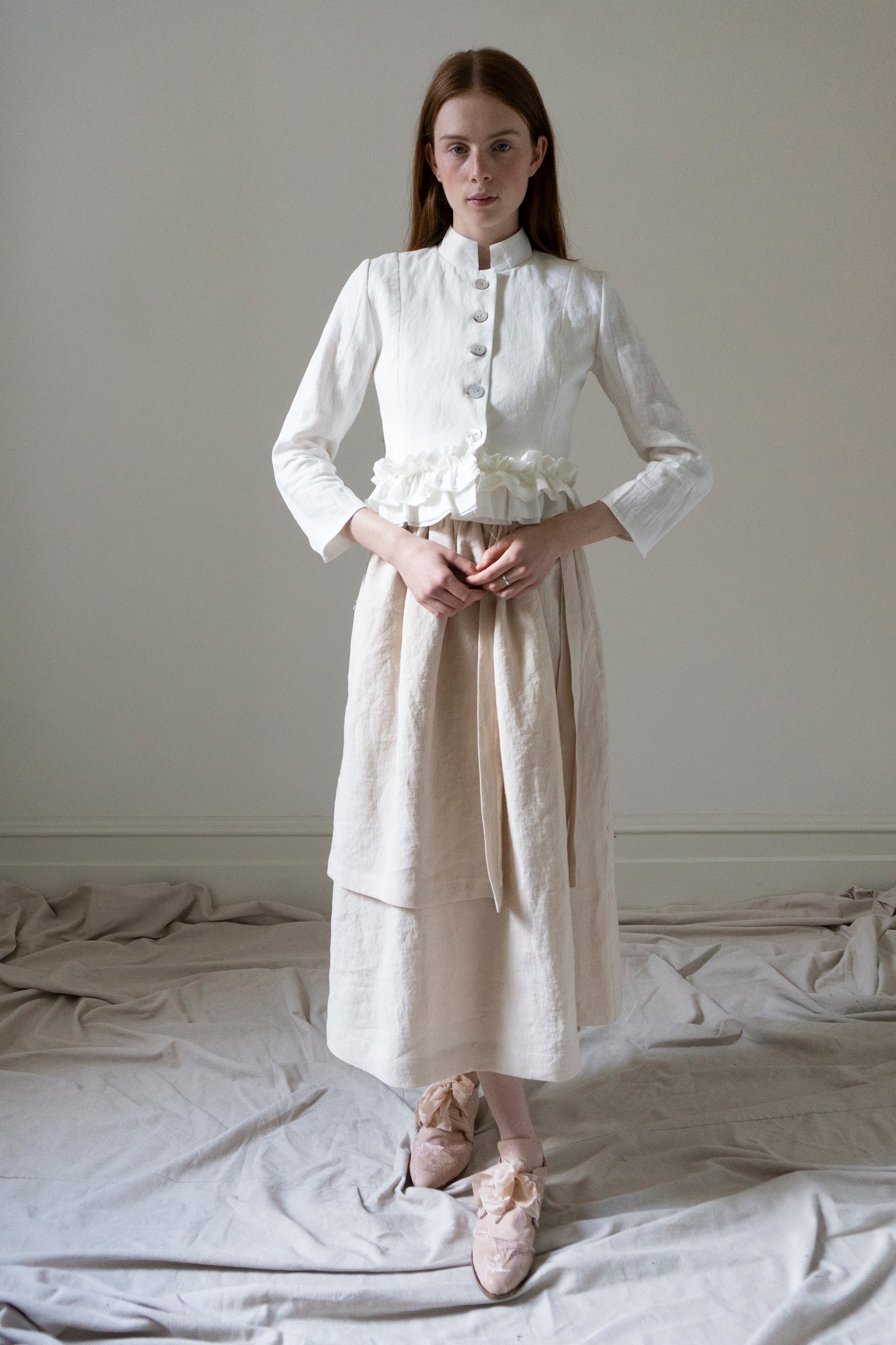 Solène linen jacket - White
