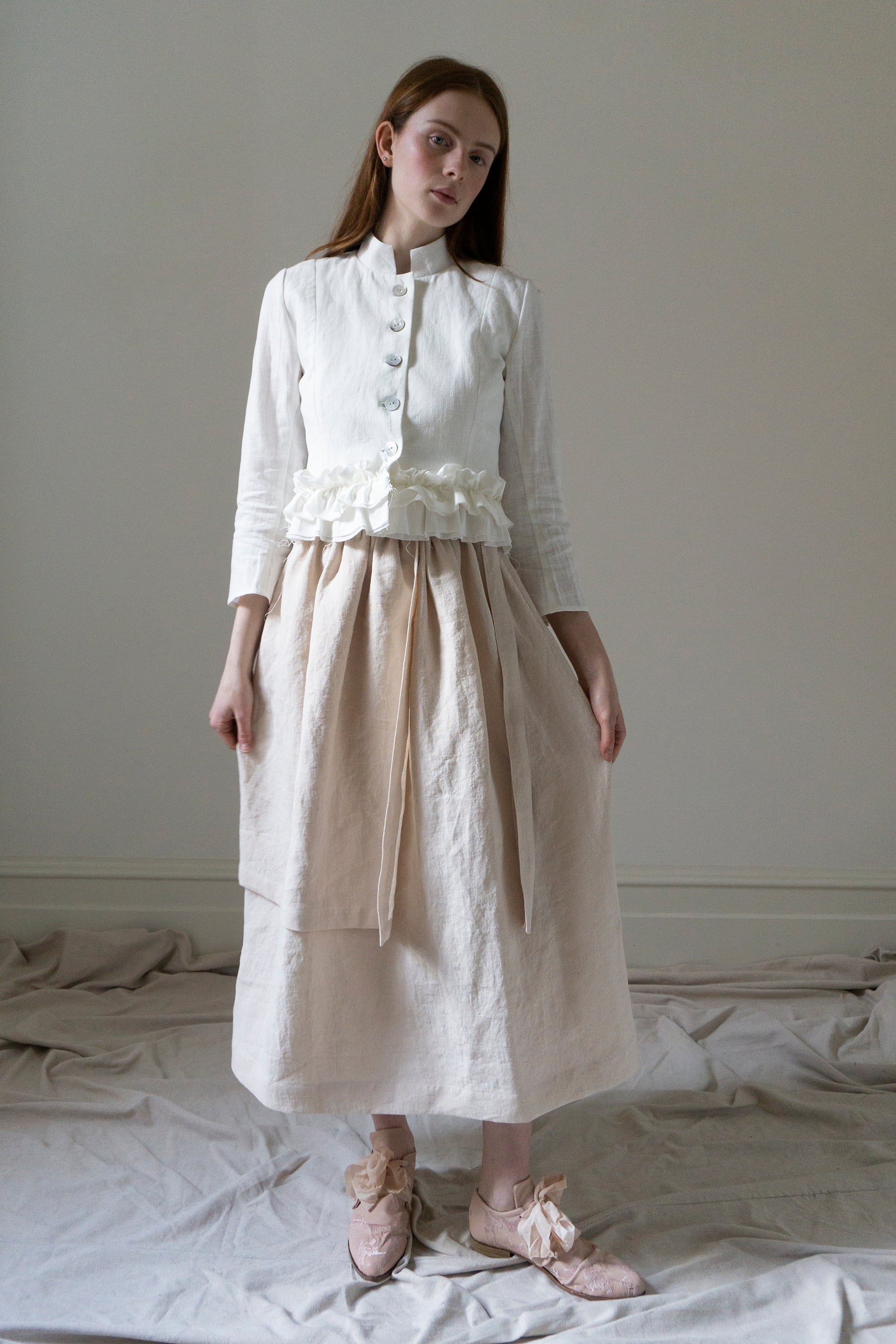 Solène linen jacket - White