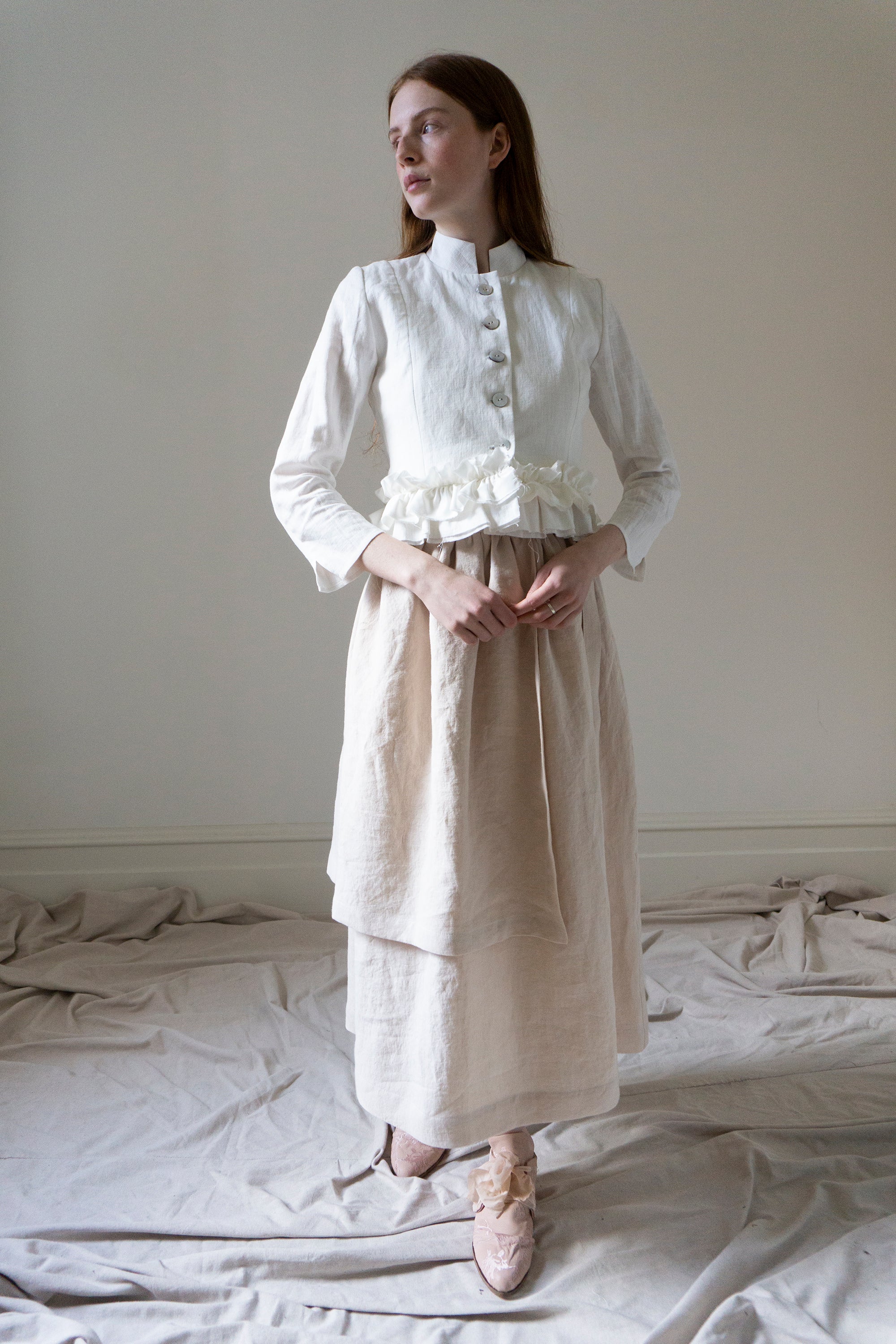 Solène linen jacket - White