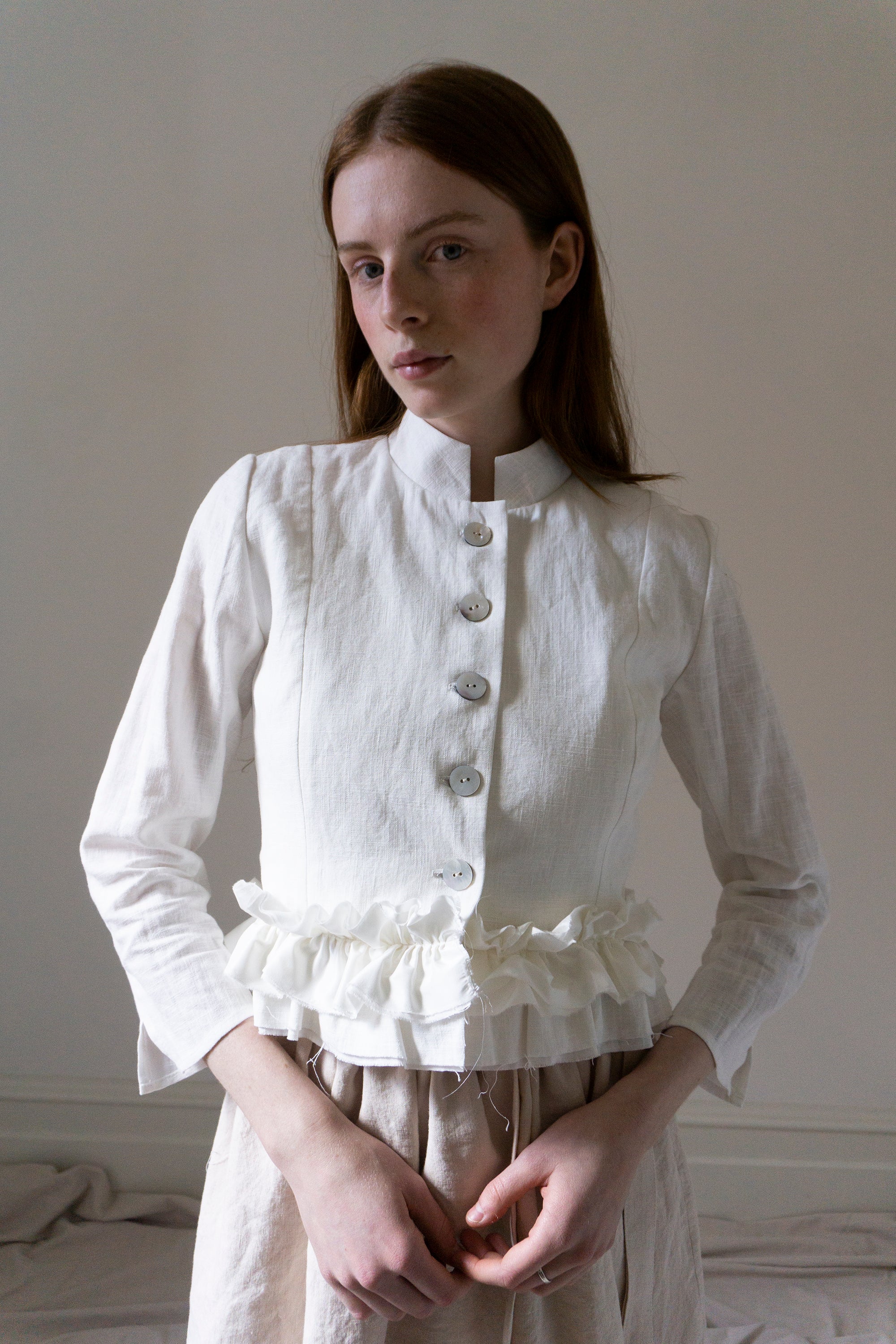 Solène linen jacket - White