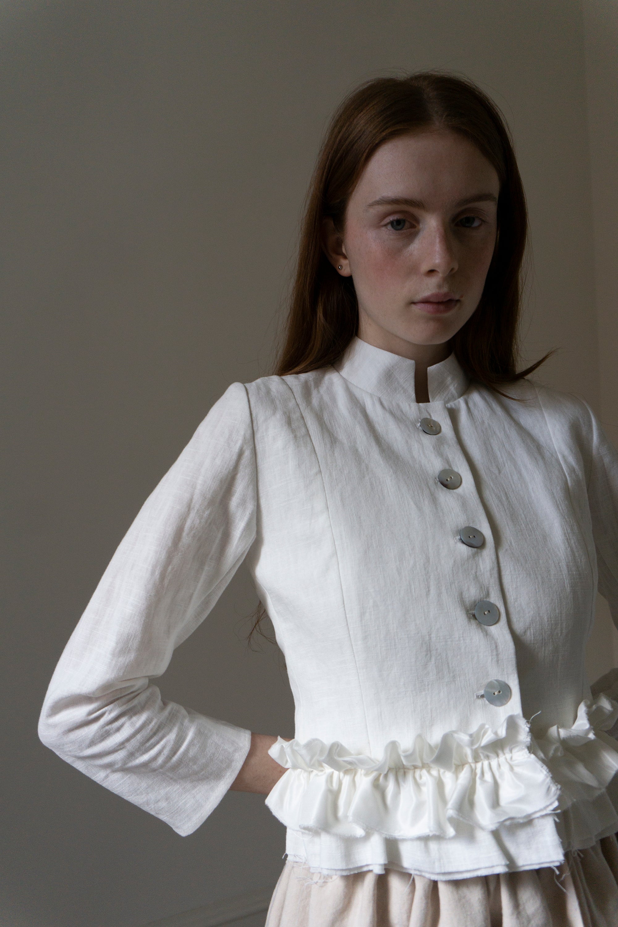 Solène linen jacket - White