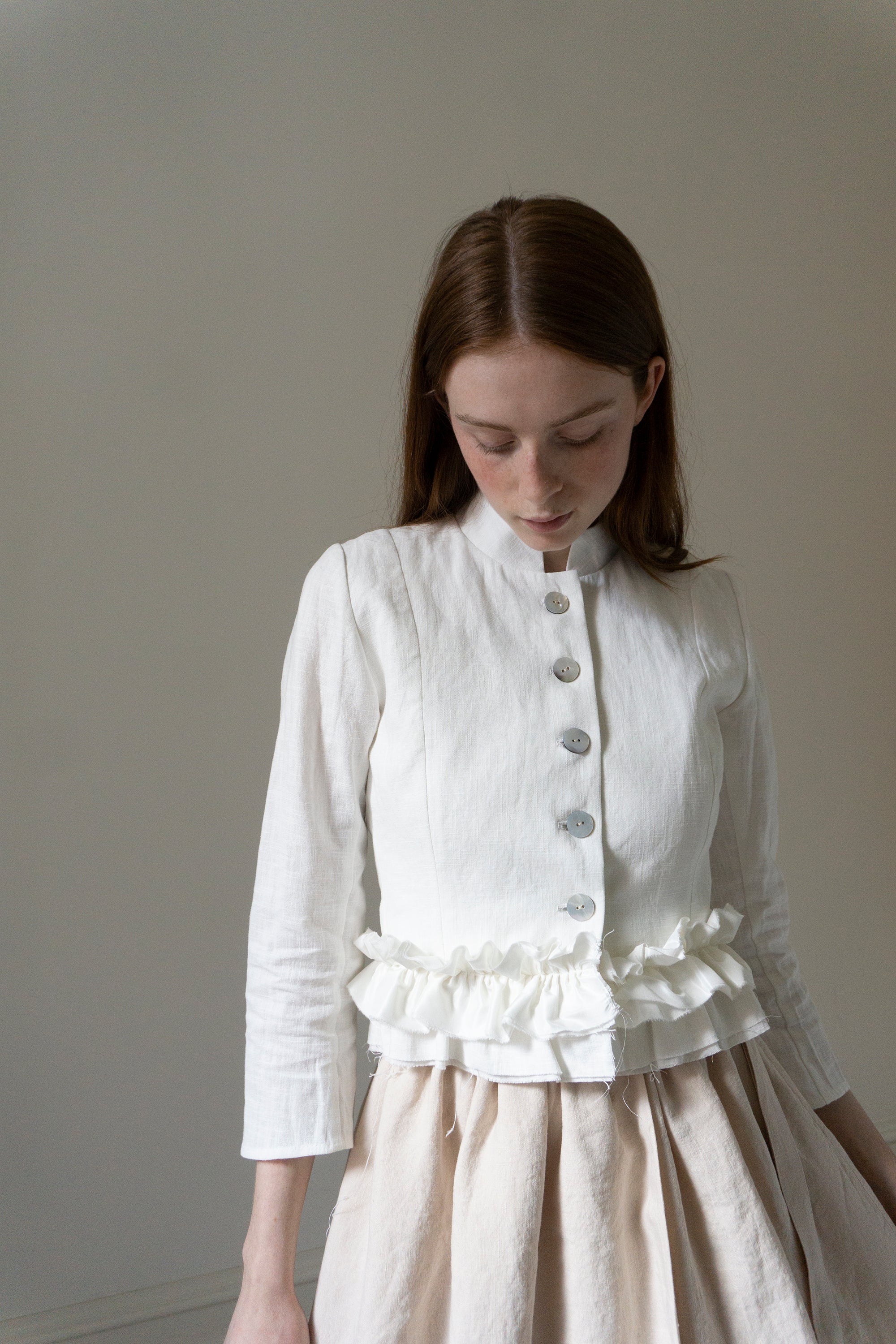 Solène linen jacket - White