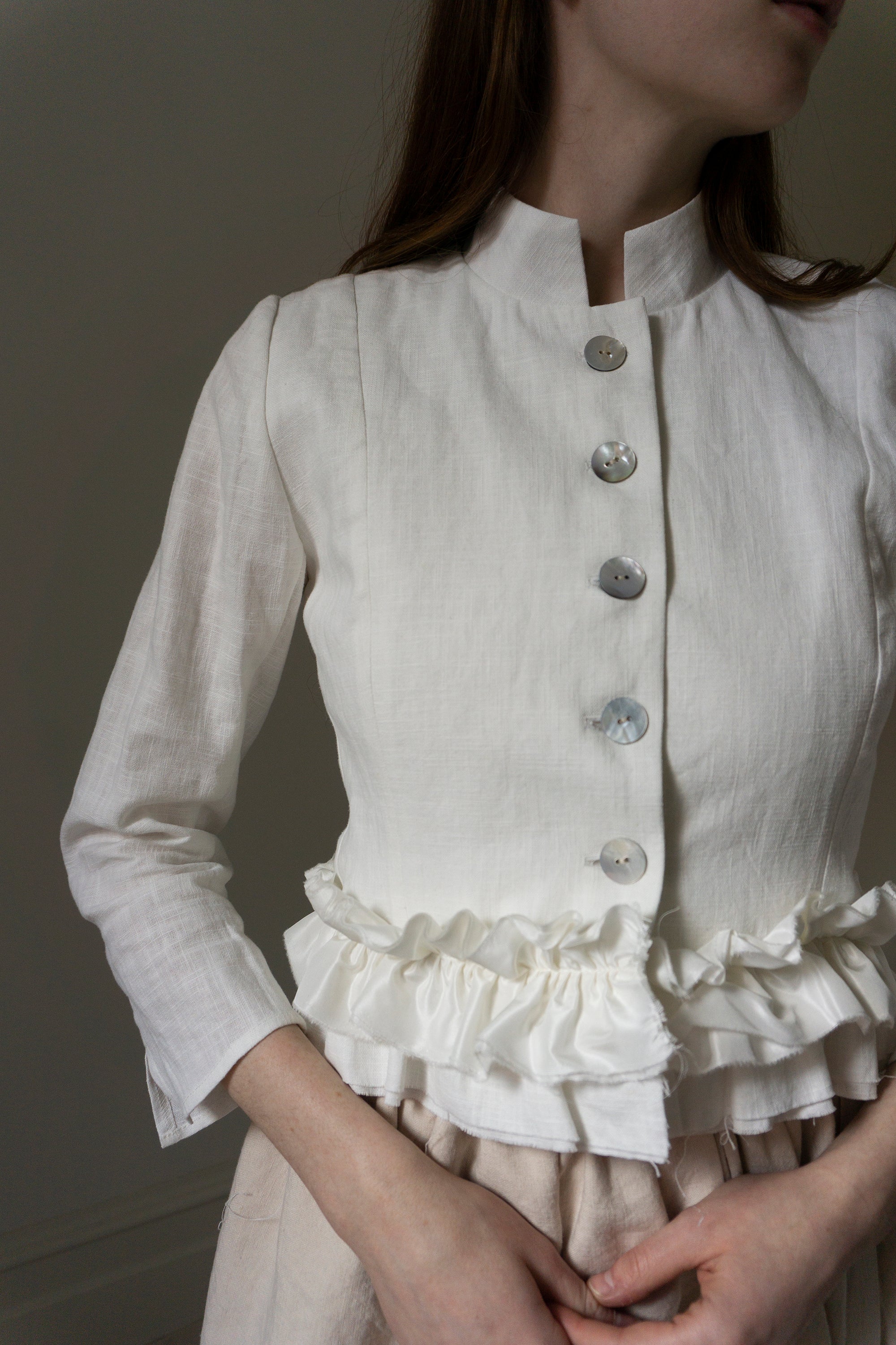 Solène linen jacket - White