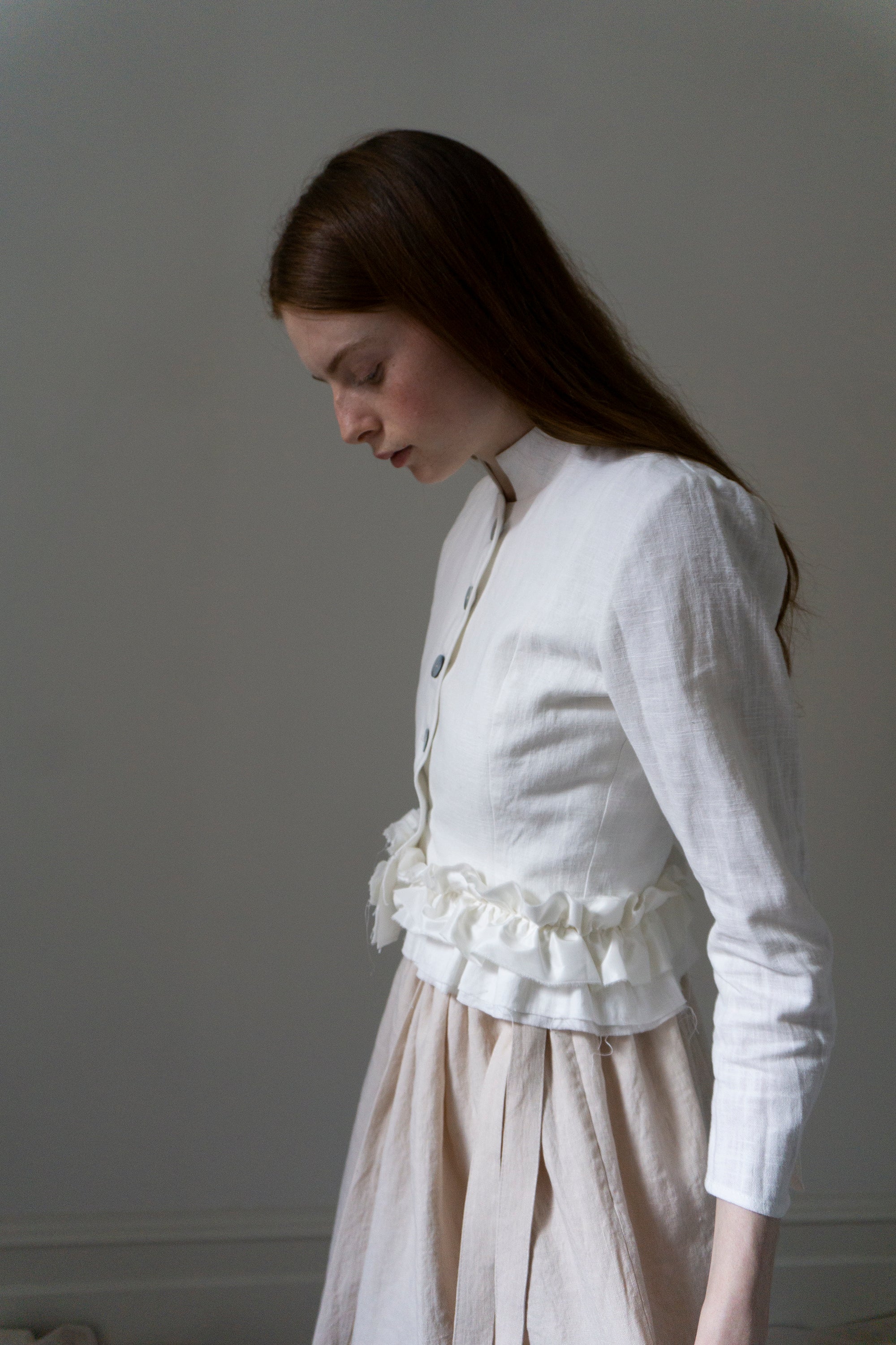Solène linen jacket - White