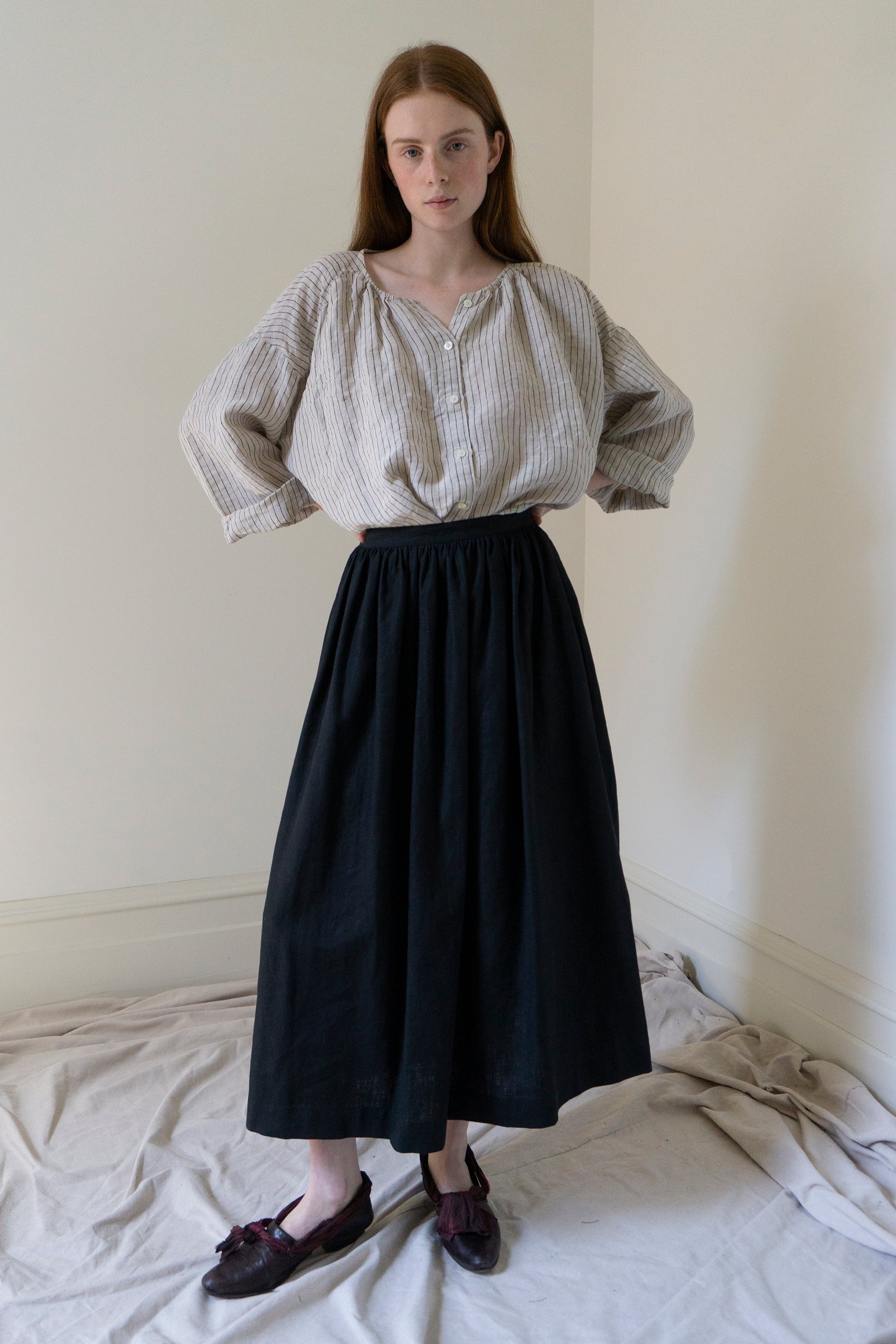Marla Linen Skirt - Black