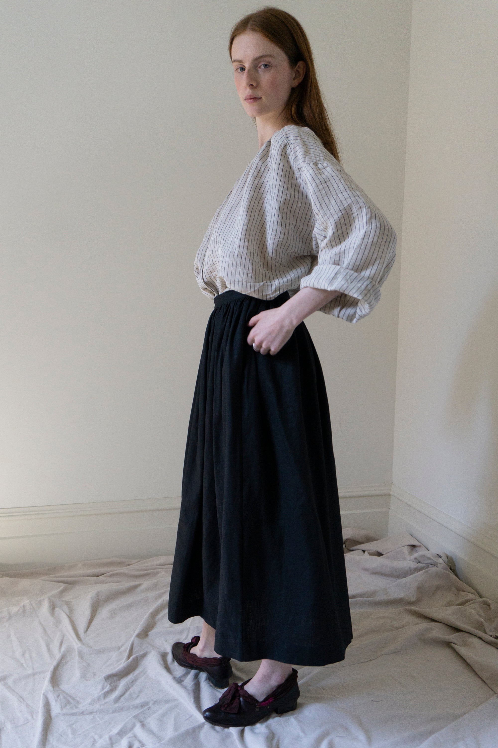 Marla Linen Skirt - Black