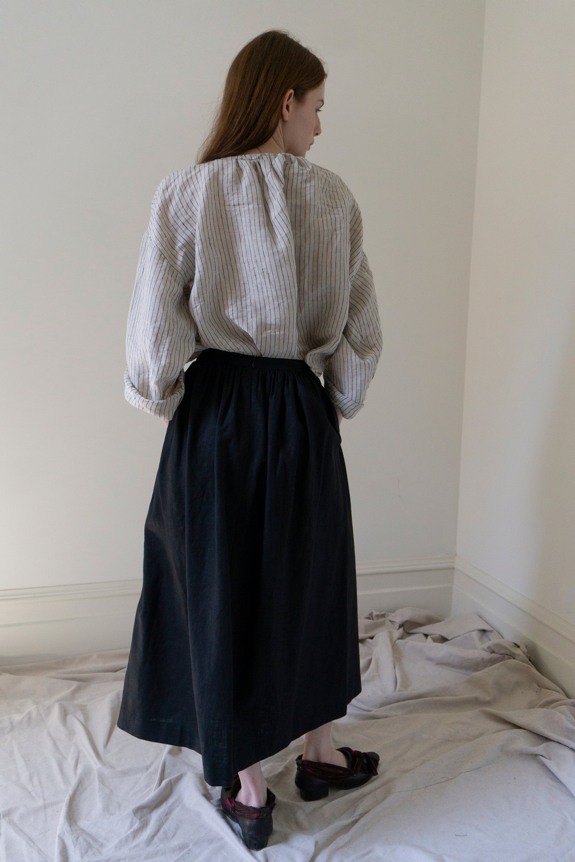 Marla Linen Skirt - Black