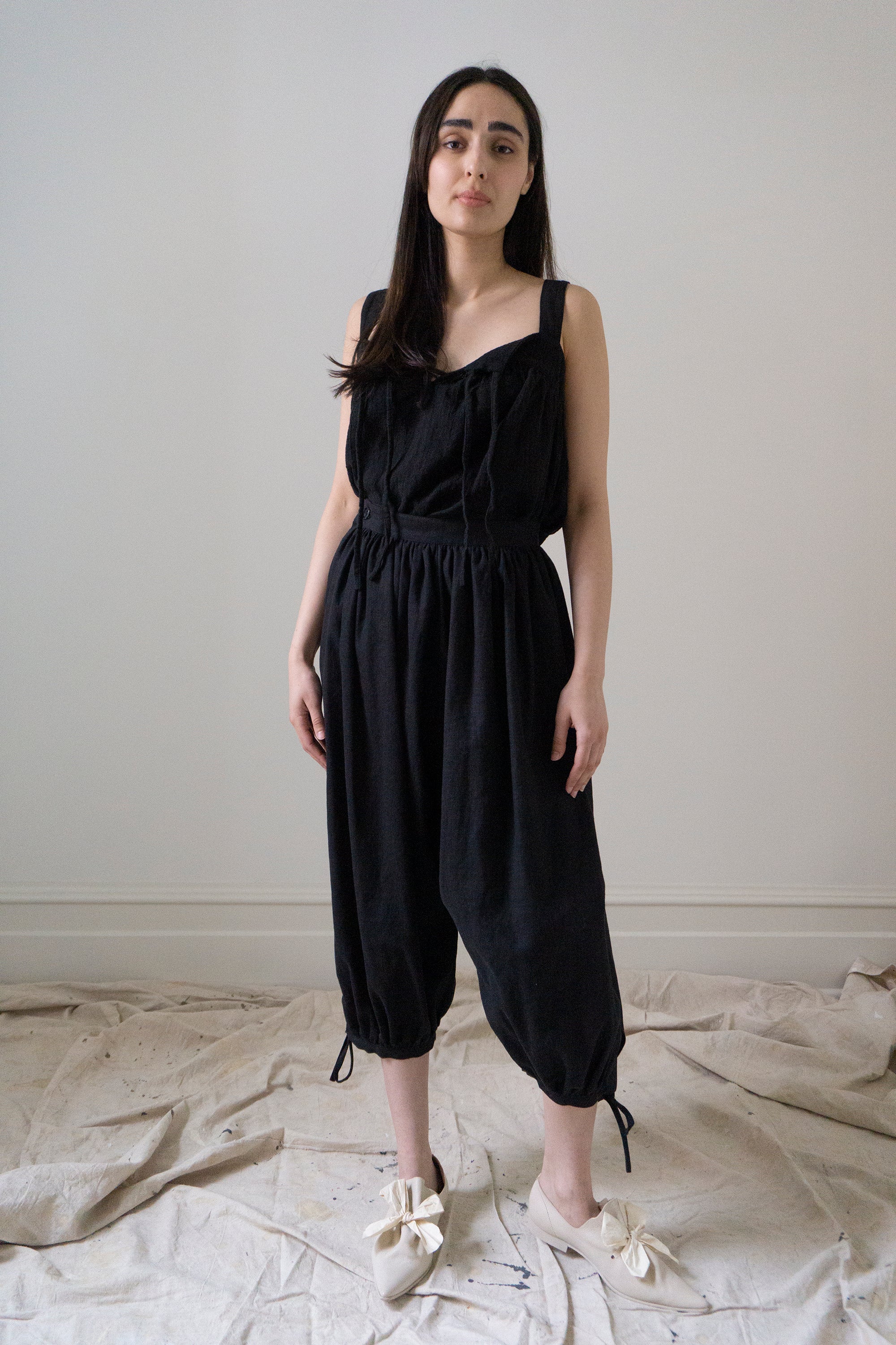 Claude Linen Top - Black (SIZE L)