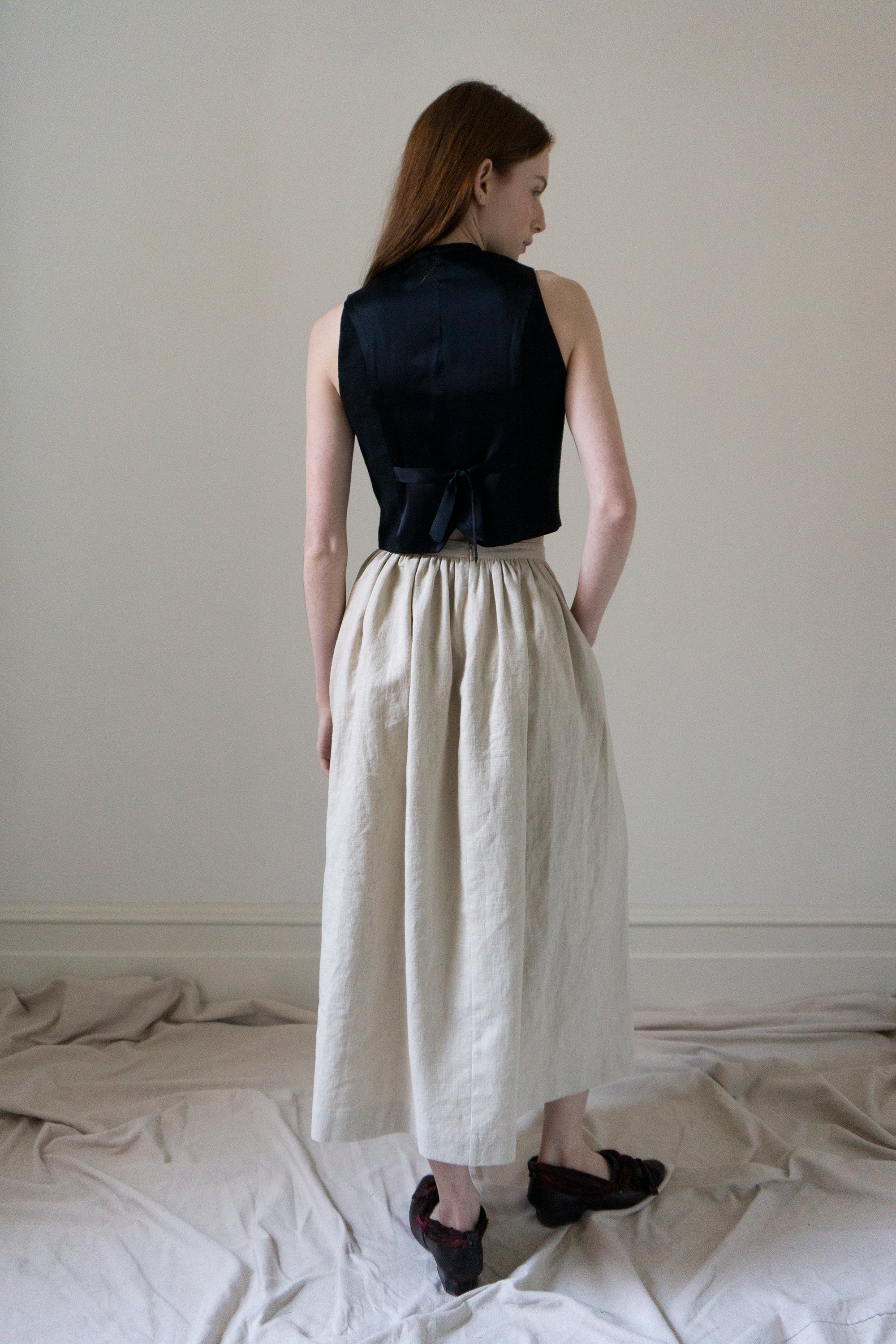 Marla Linen Skirt - Chalk