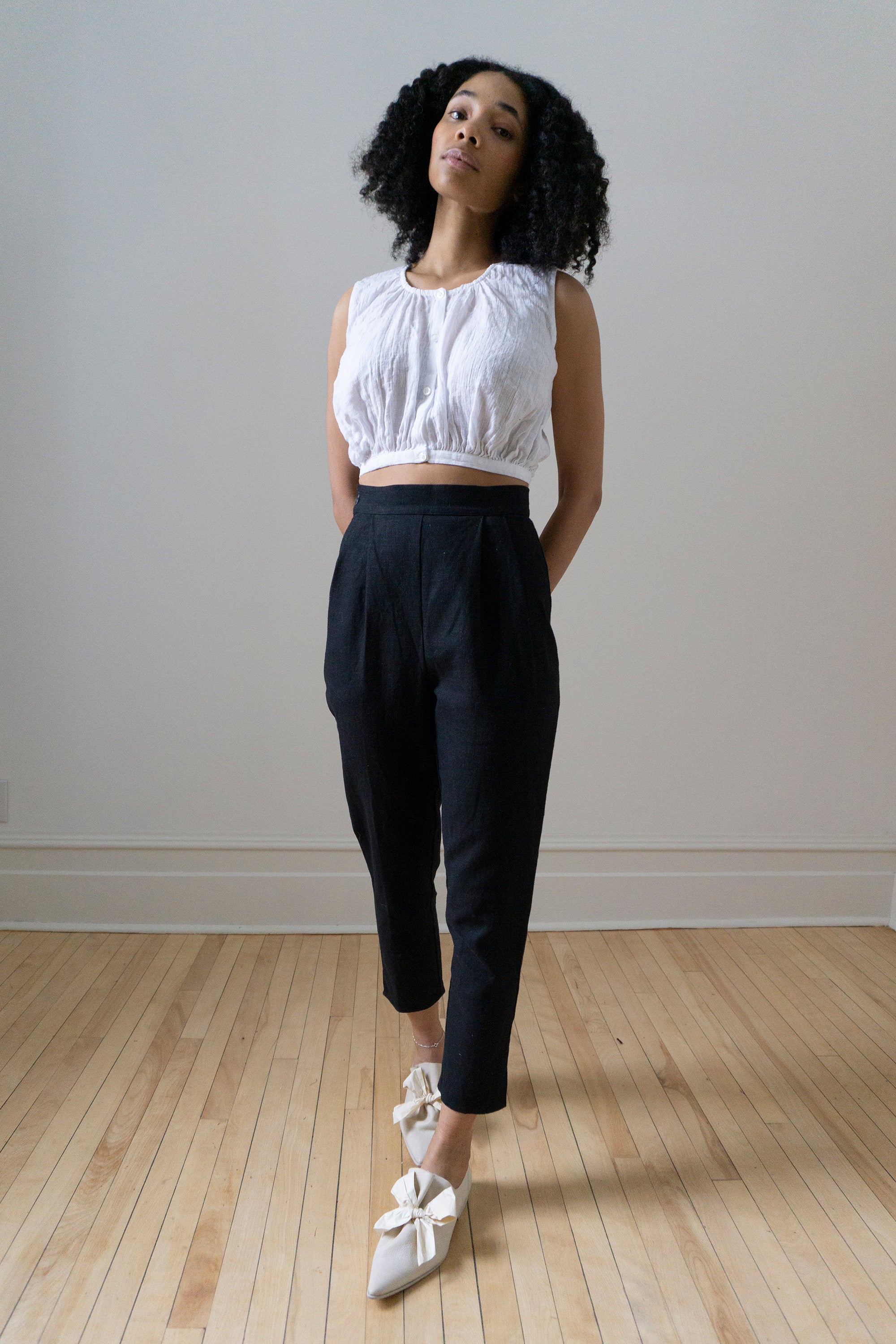 Simone Linen Trousers - Black (SIZE XS)