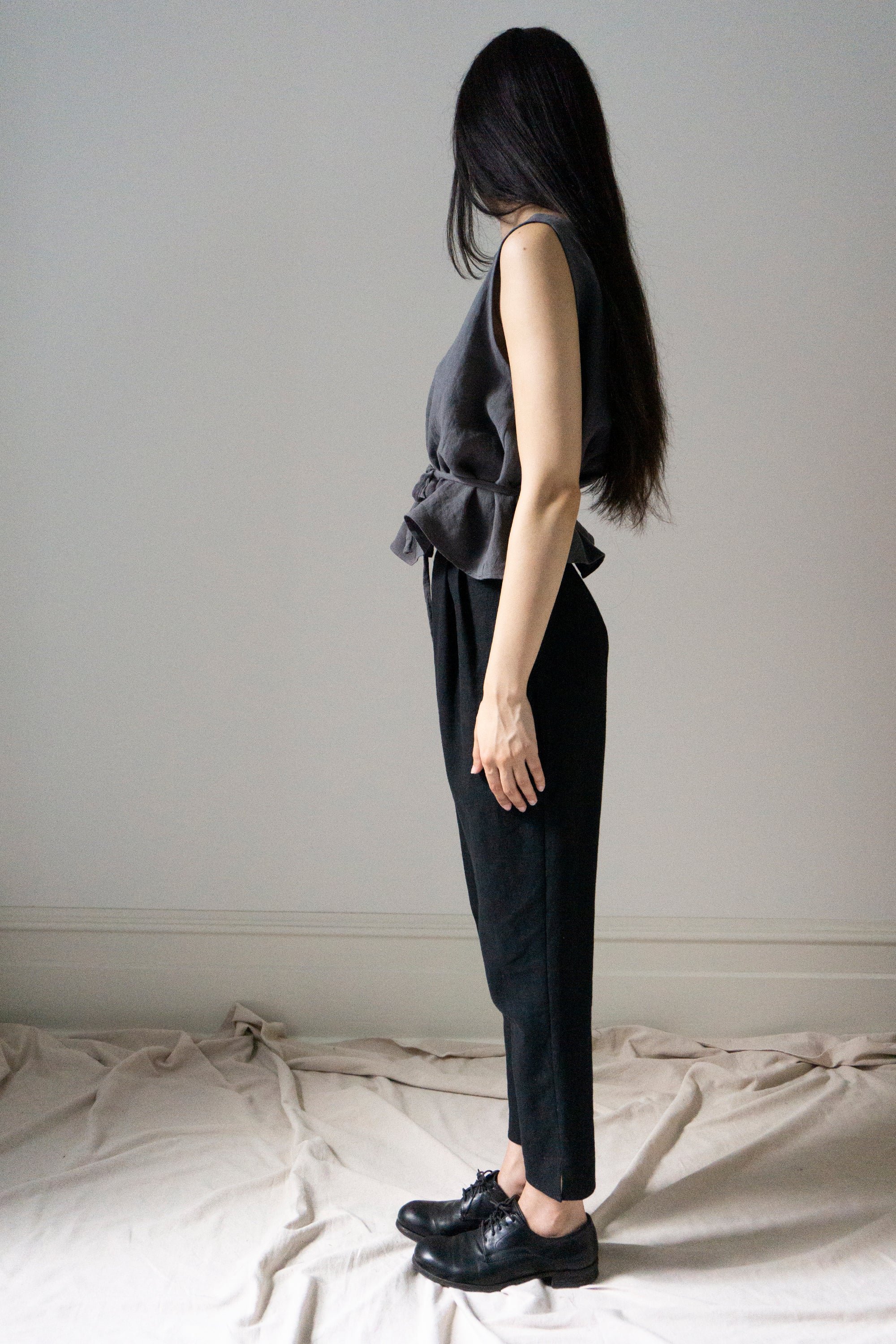 Simone Linen Trousers - Black (SIZE XS)