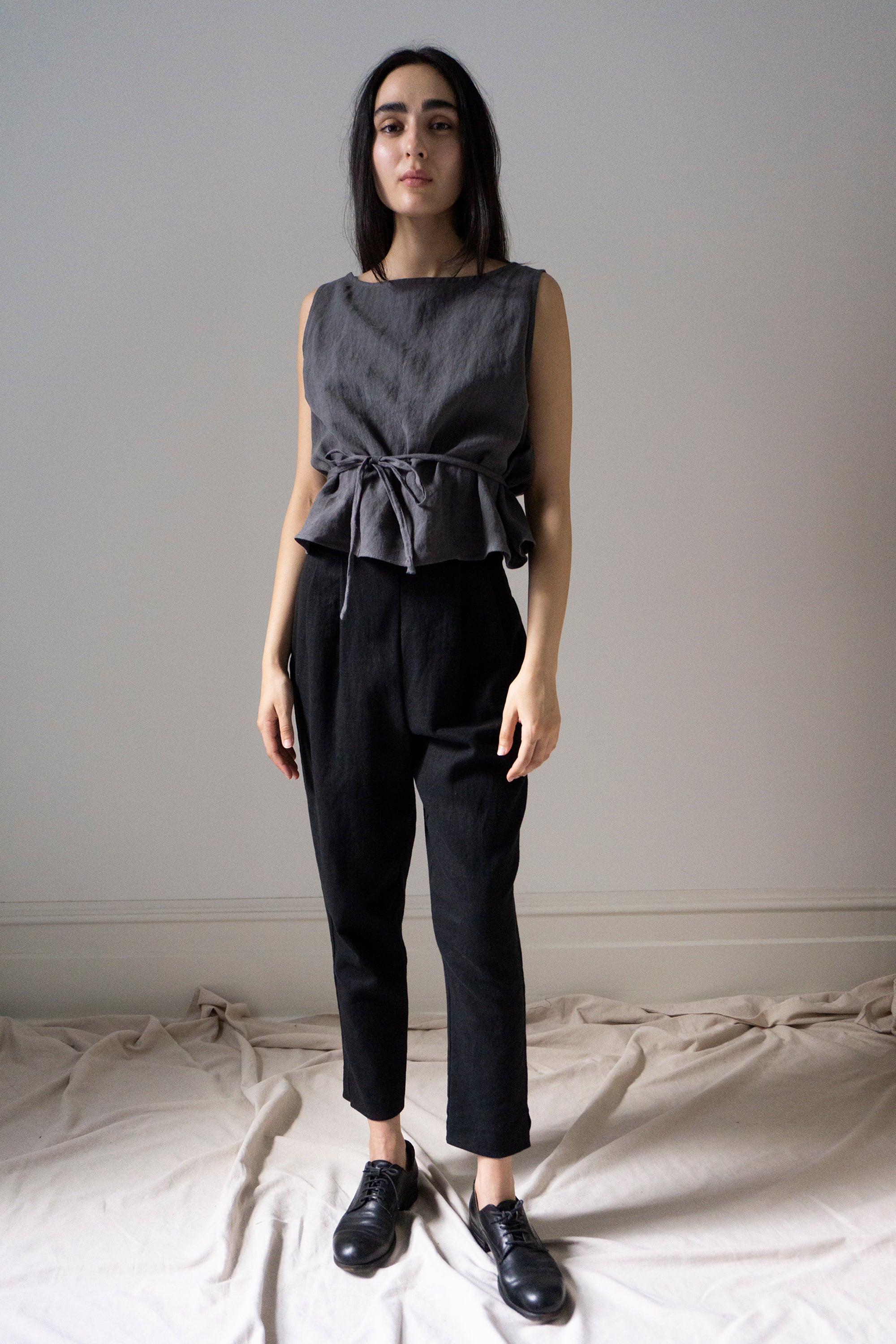 Simone Linen Trousers - Black (SIZE XS)