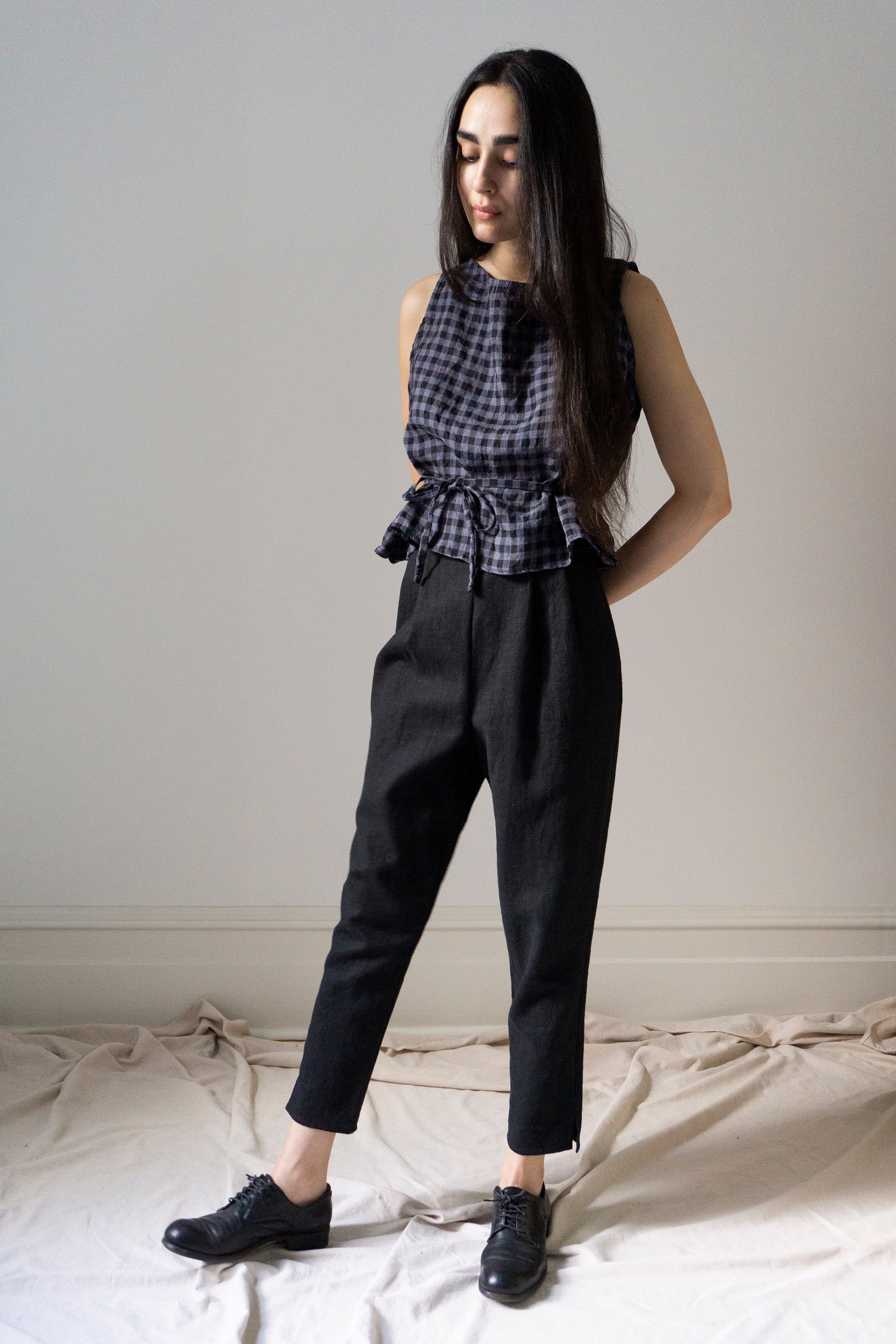 Simone Linen Trousers - Black (SIZE XS)