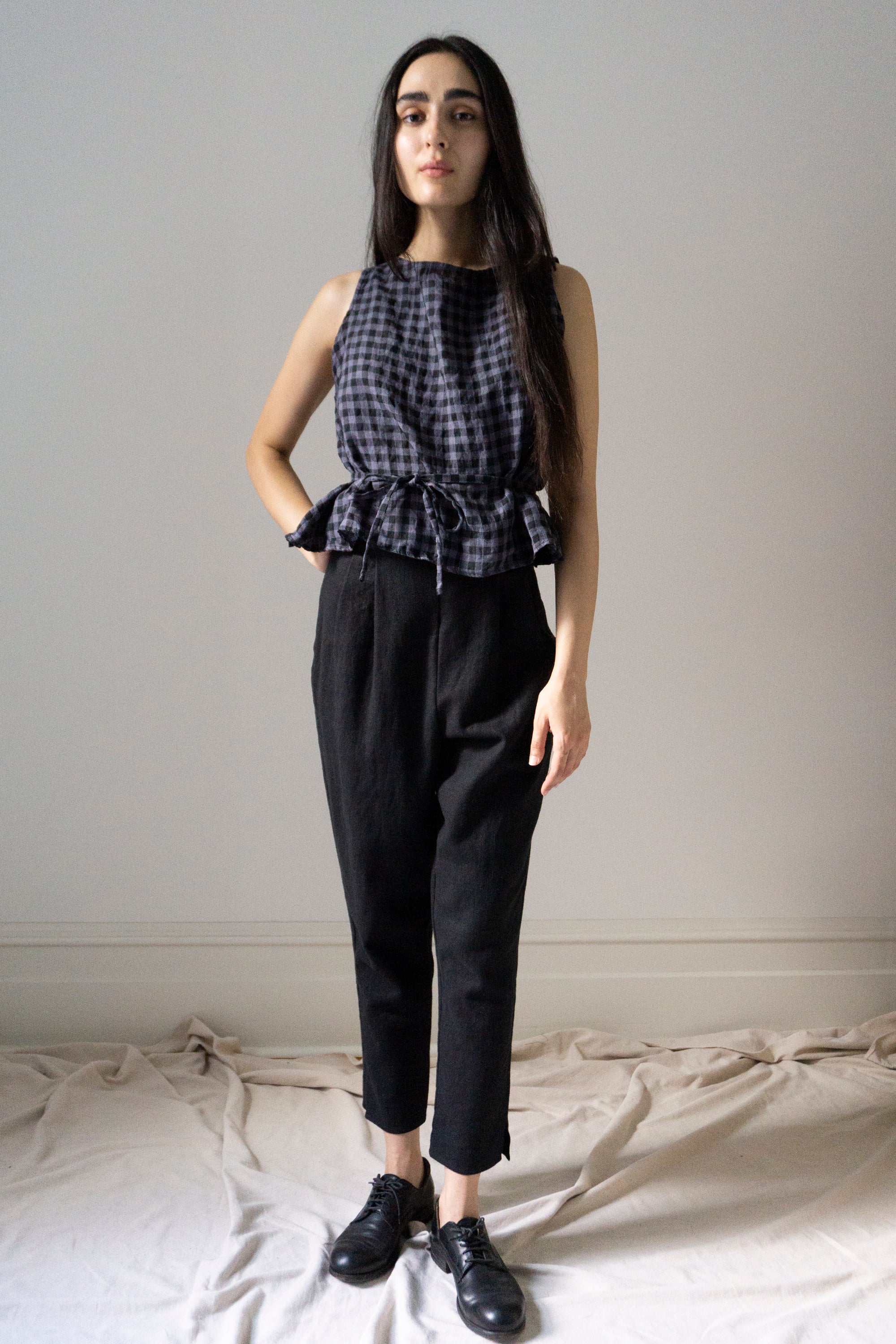 Simone Linen Trousers - Black (SIZE XS)
