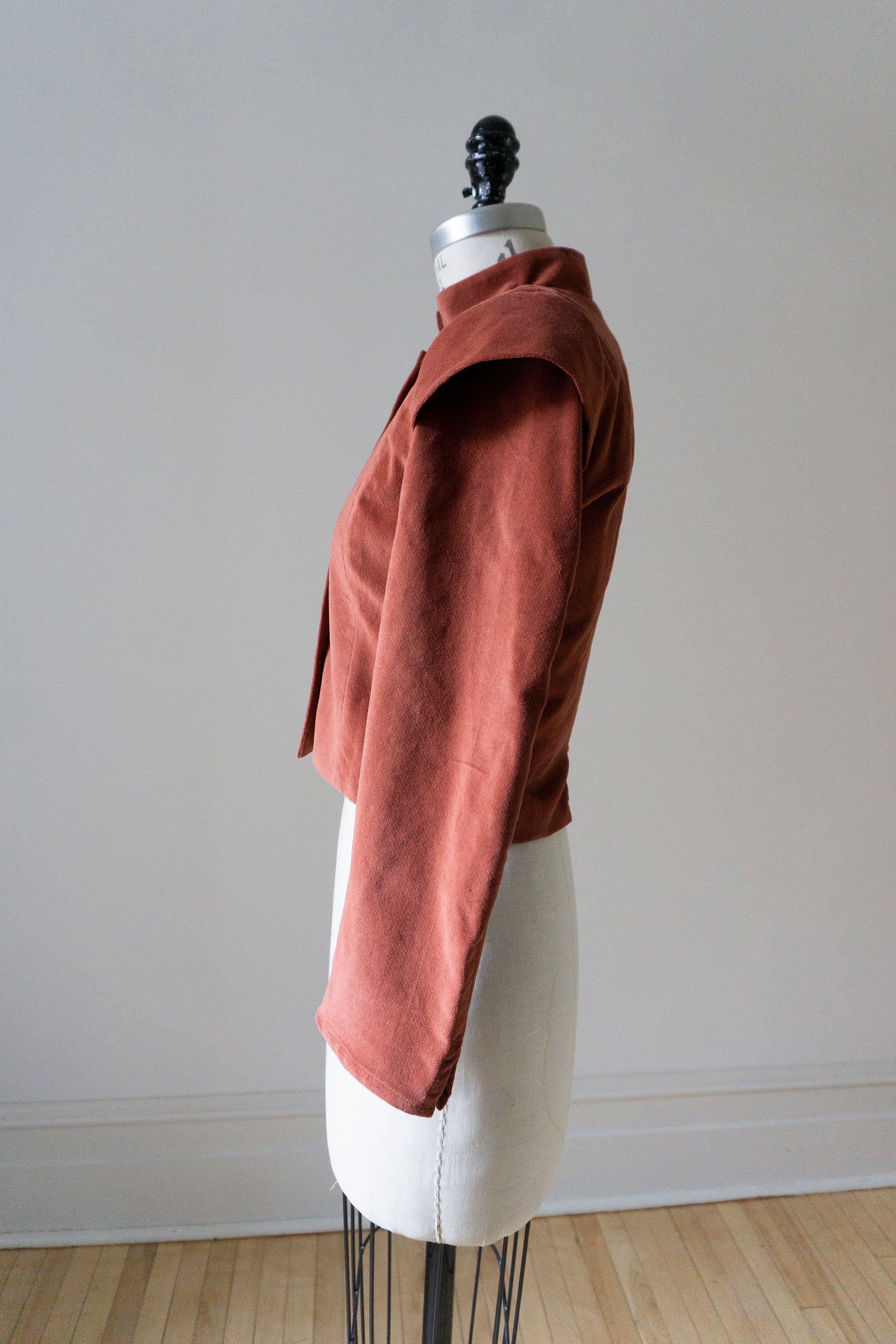 Guinevere jacket with sleeve caps - Brick Red Velvet (S)