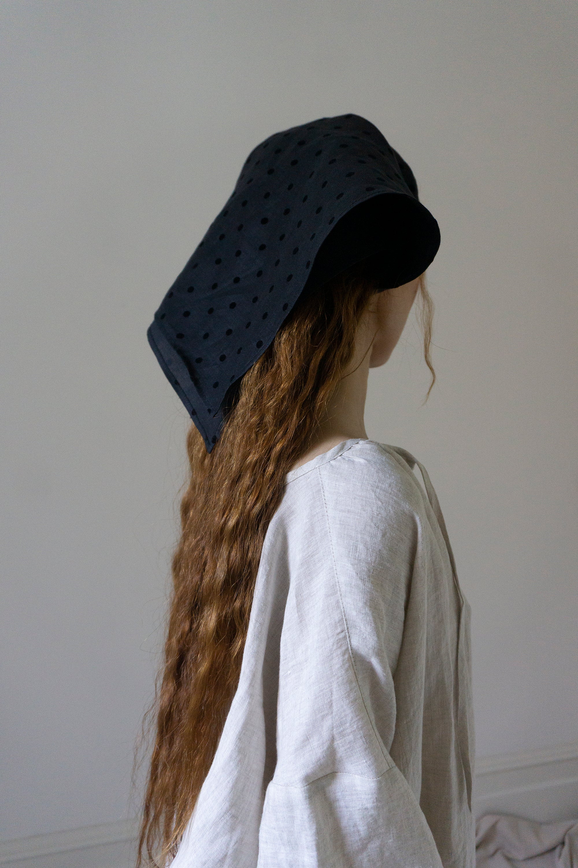 Scarf - Black Dotted Swiss