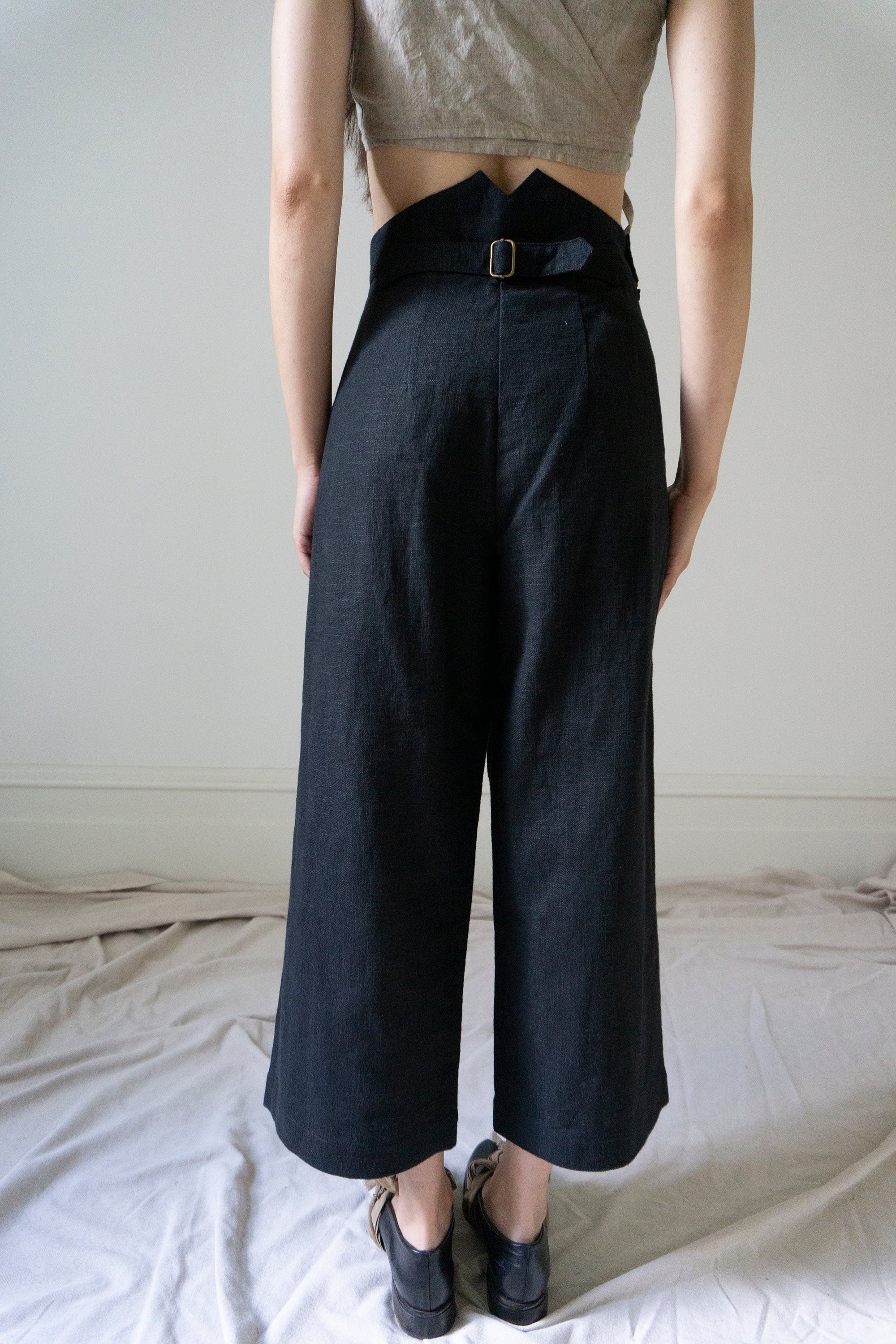 Davis Linen Trousers - Black