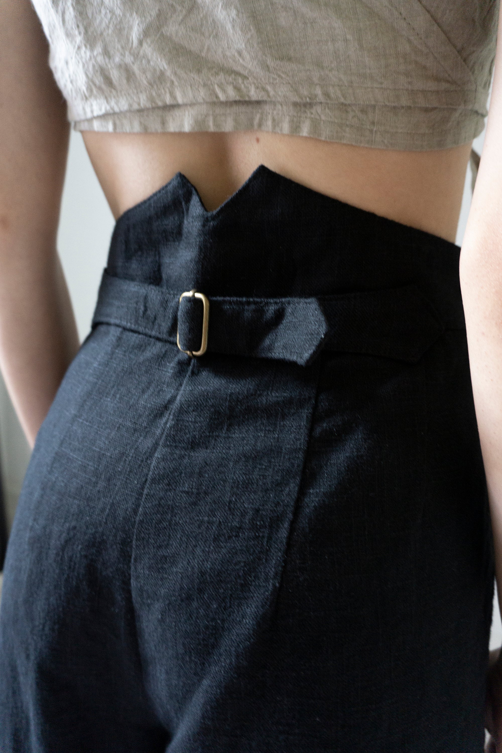 Davis Linen Trousers - Black