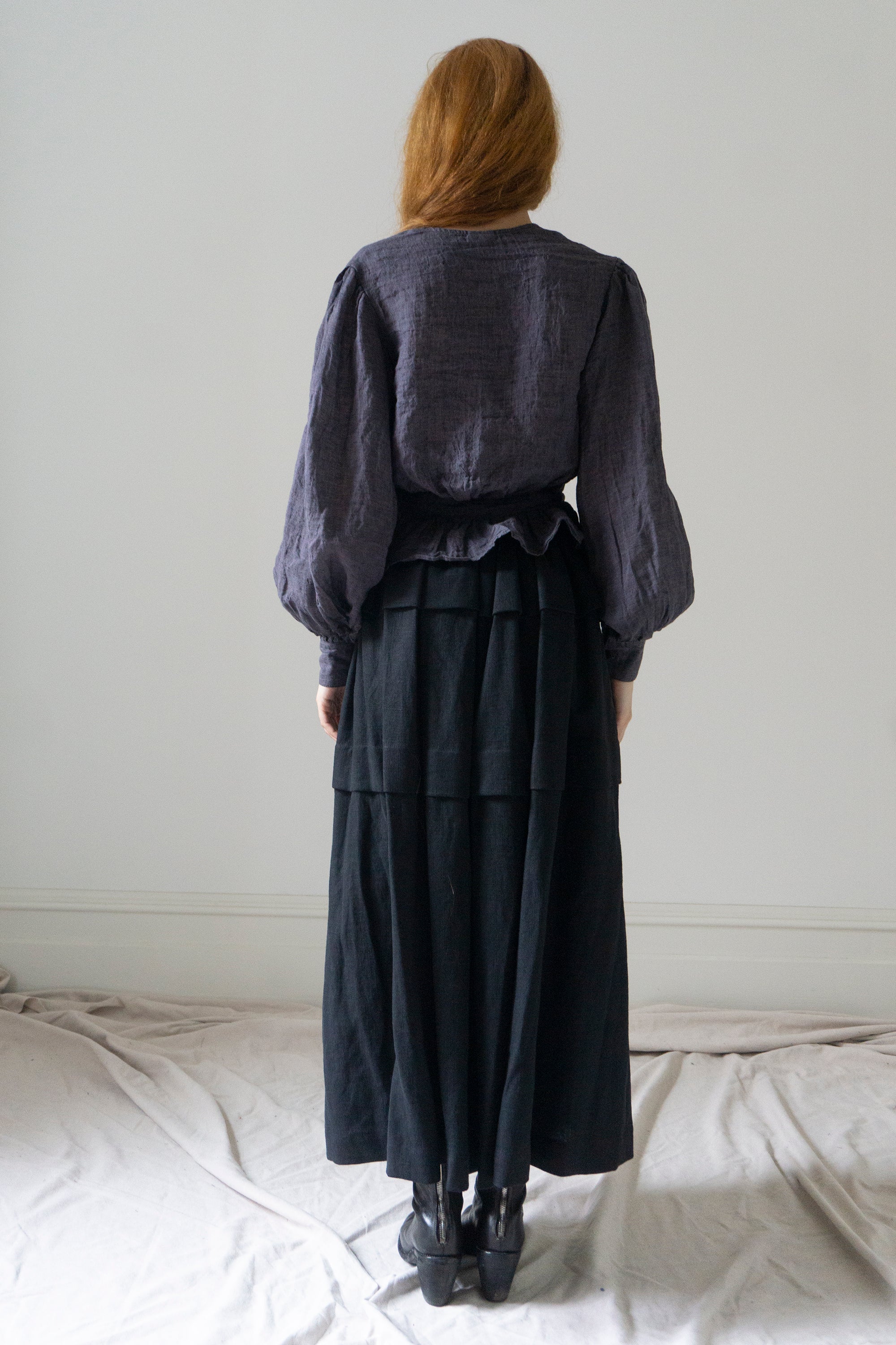 Carys Linen Skirt - Black
