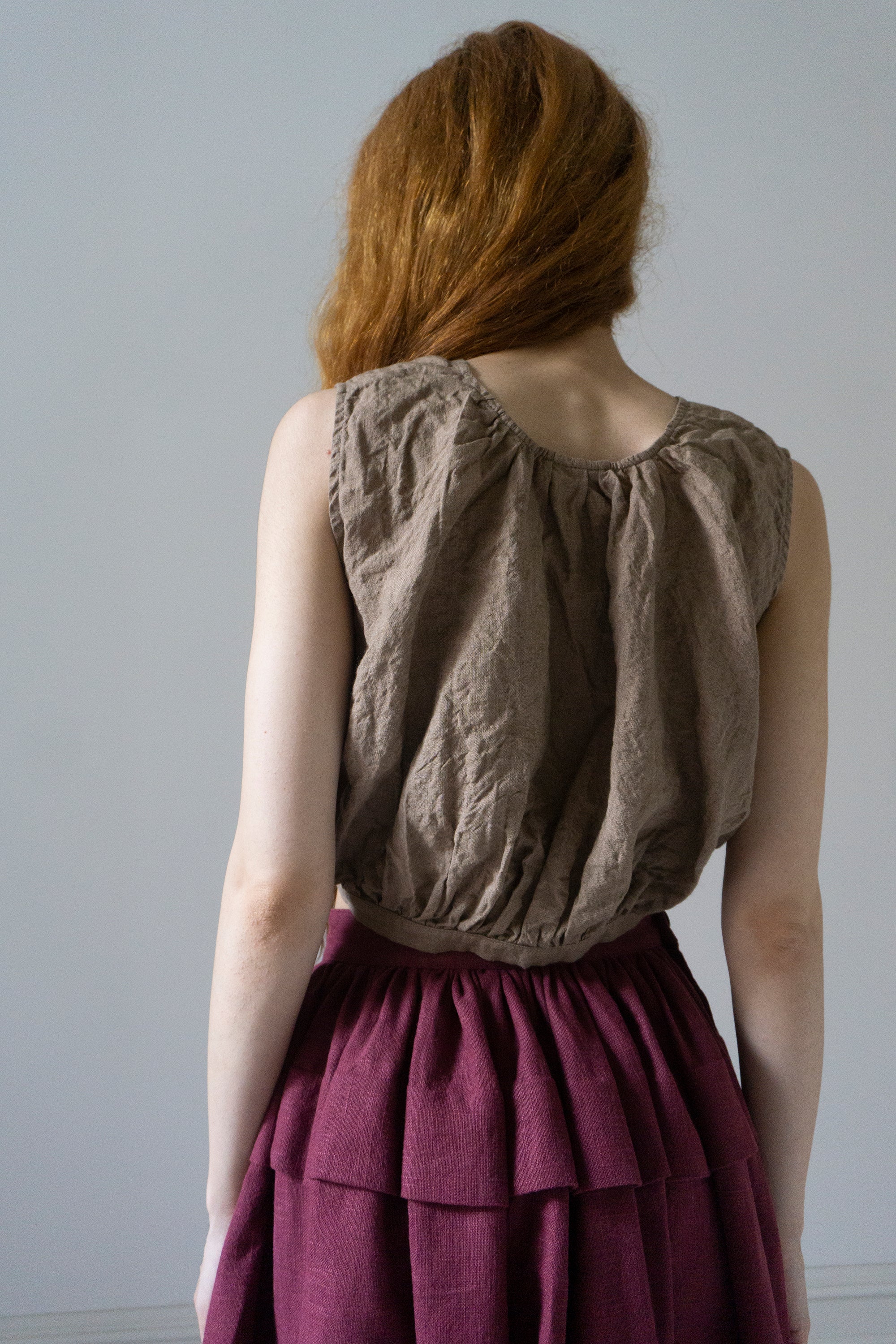 Viola Linen Top - Wheat