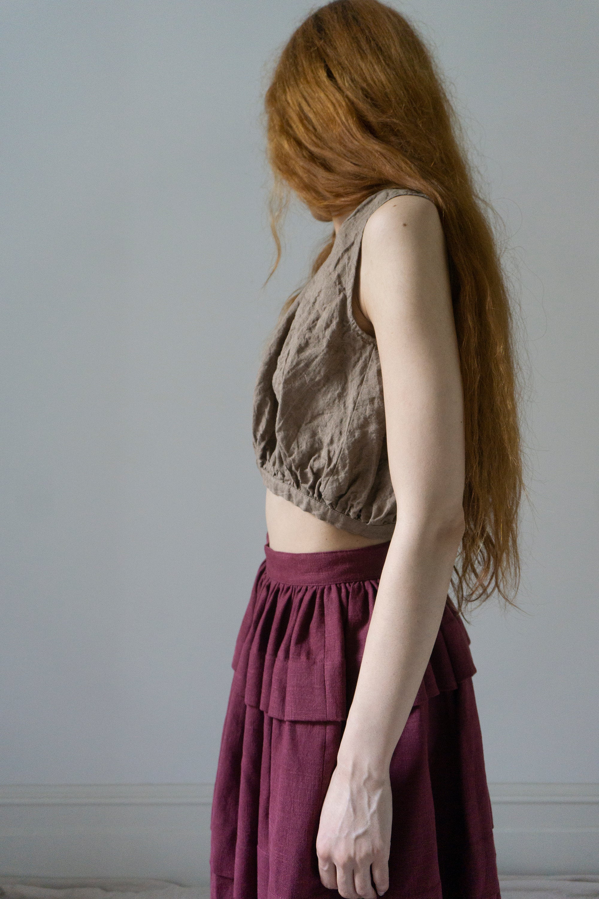 Viola Linen Top - Wheat
