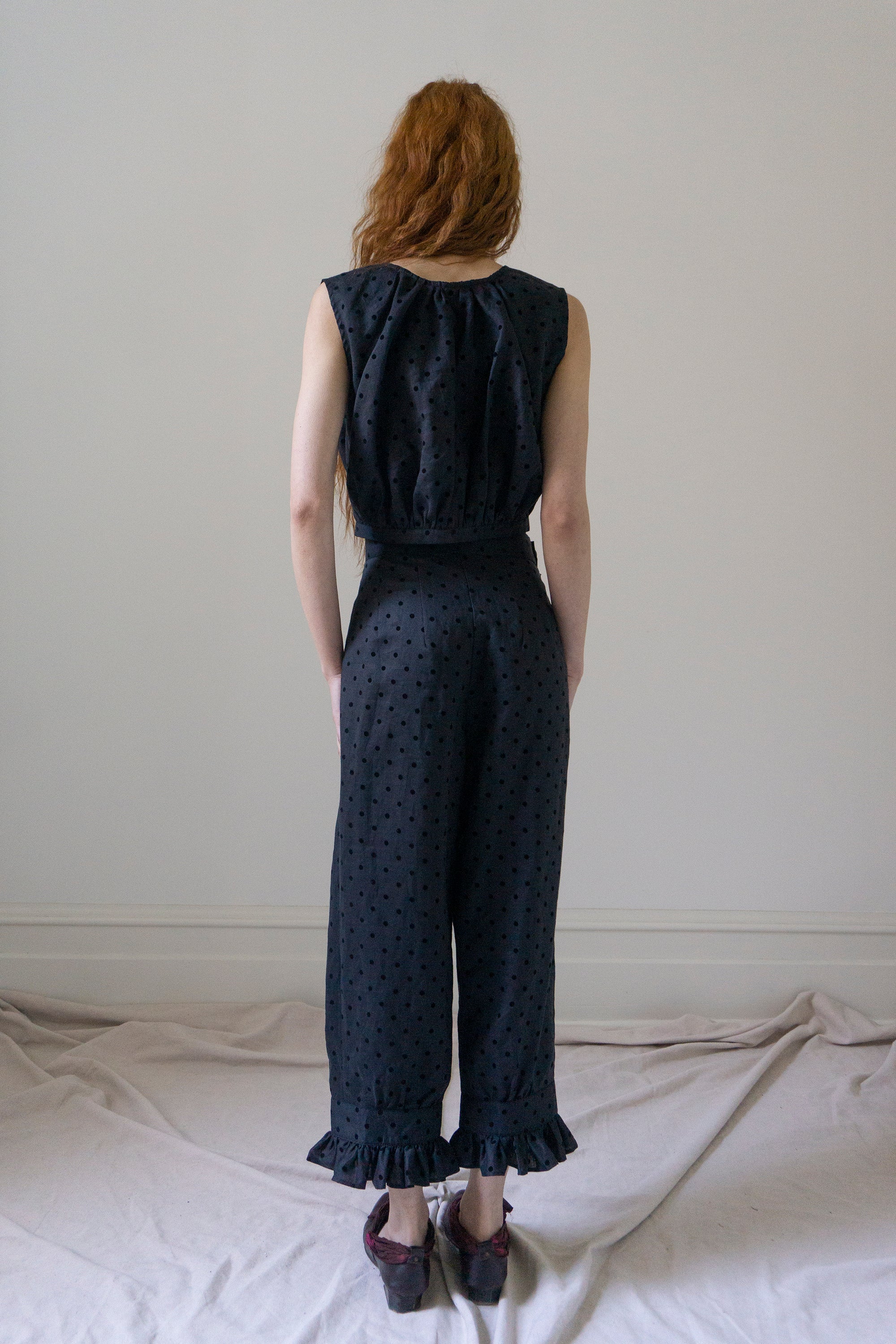 Viola Top - Black Dotted Swiss