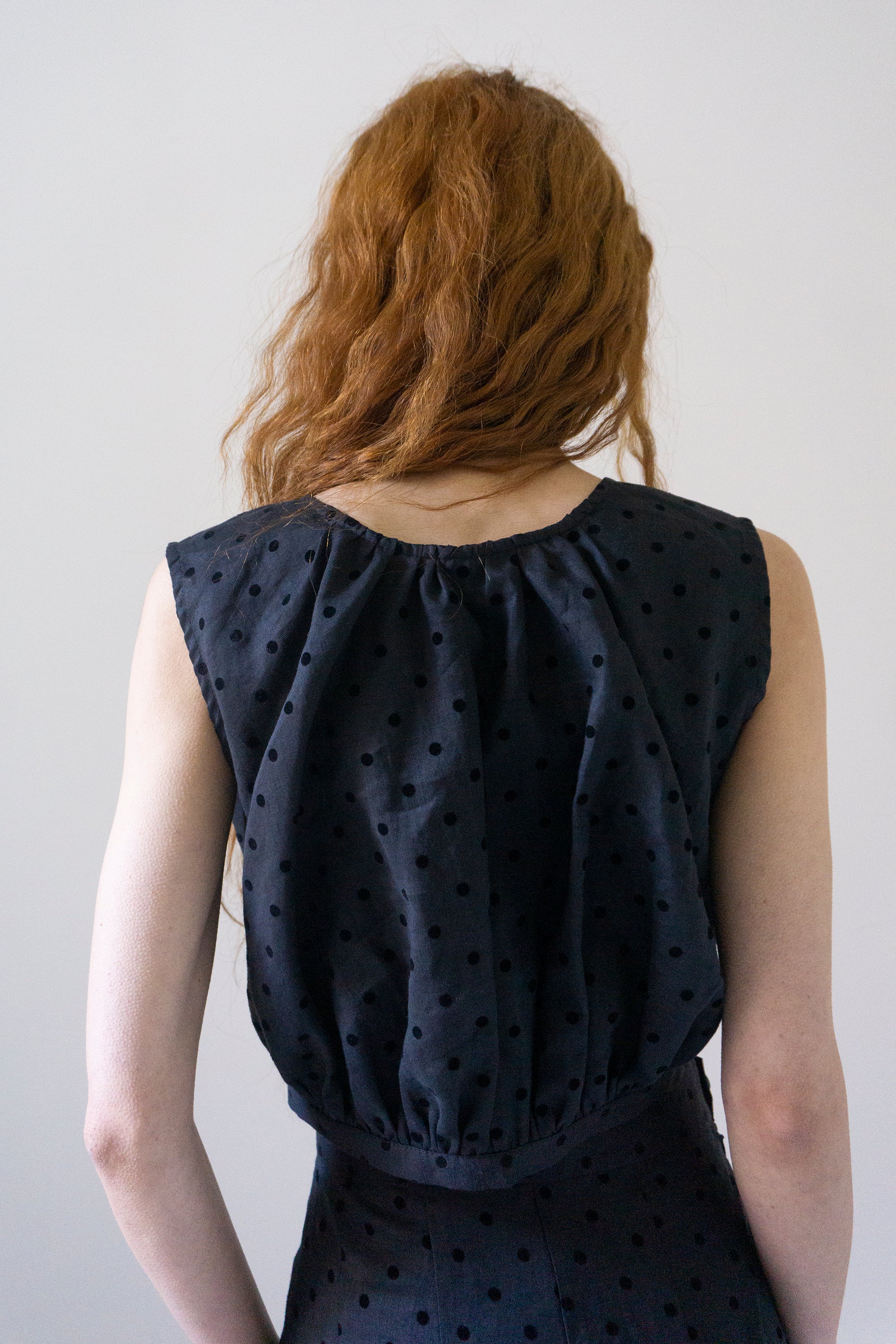 Viola Top - Black Dotted Swiss