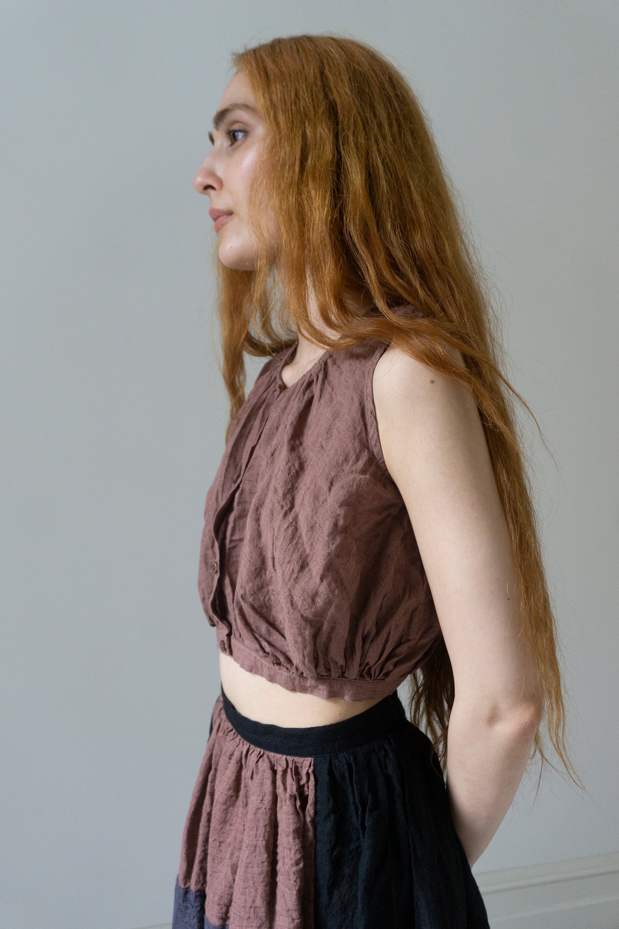 Viola Linen Top - Rose