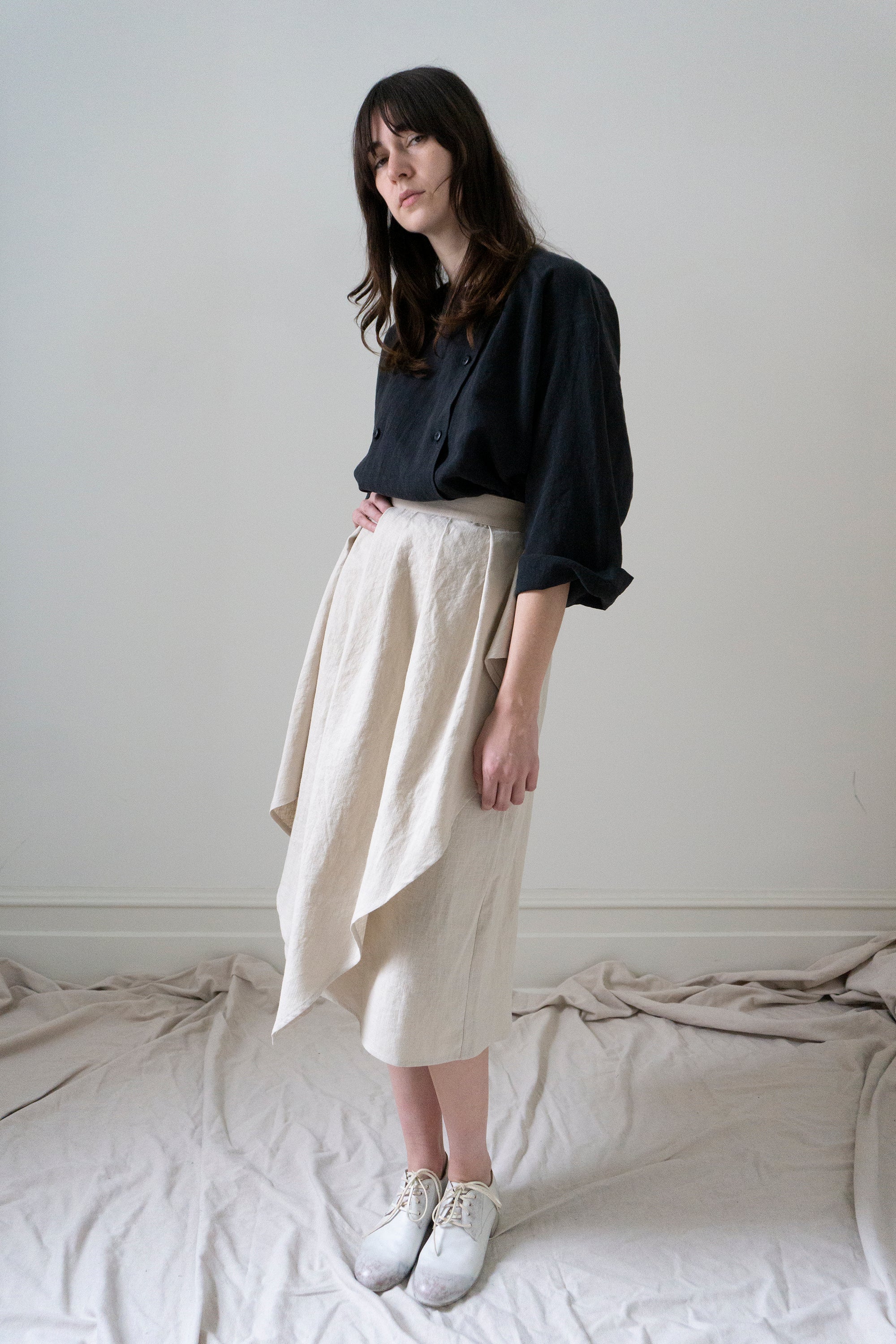 Fenna Linen Skirt- Chalk (SIZE S)