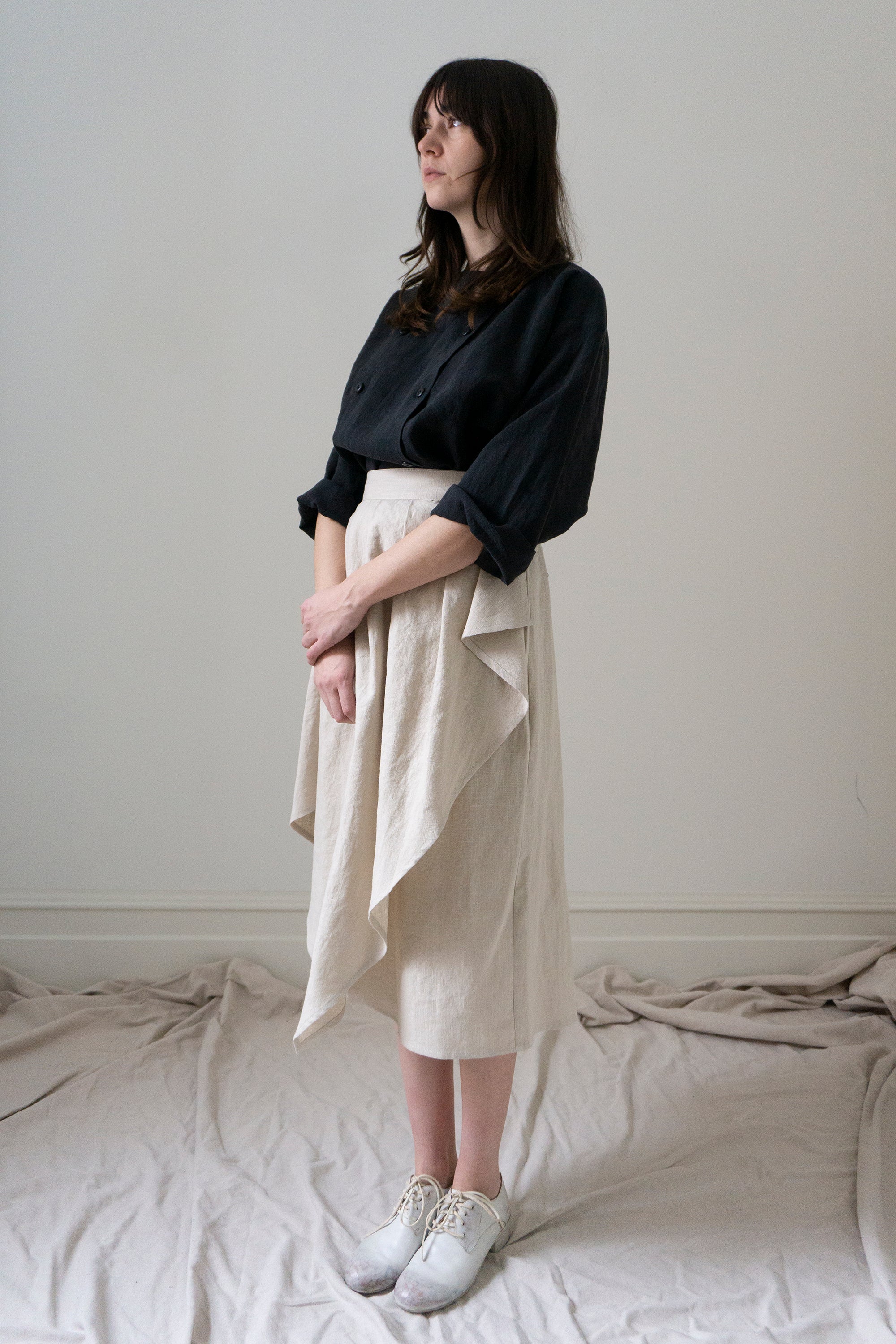Fenna Linen Skirt- Chalk (SIZE S)