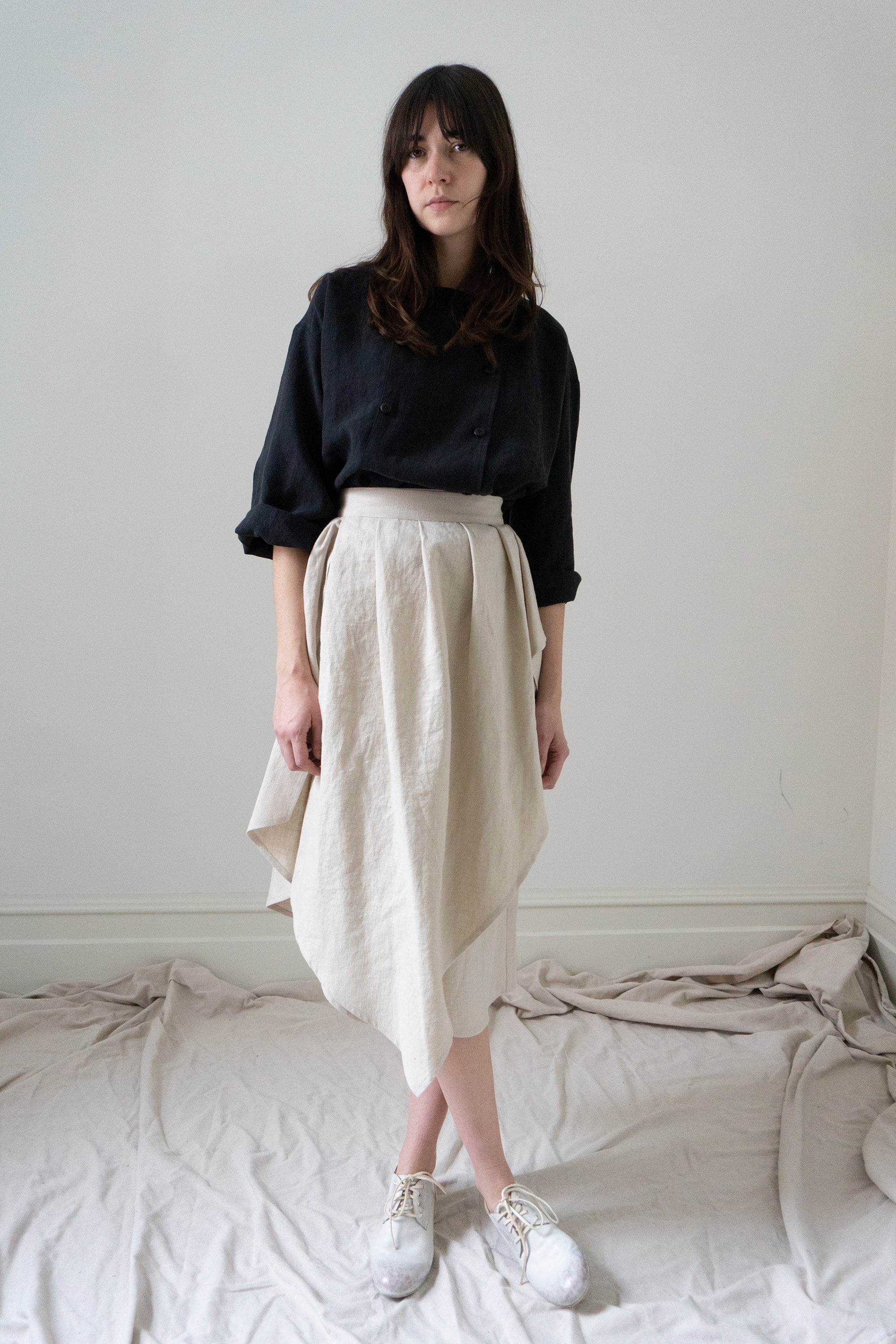 Fenna Linen Skirt- Chalk (SIZE S)