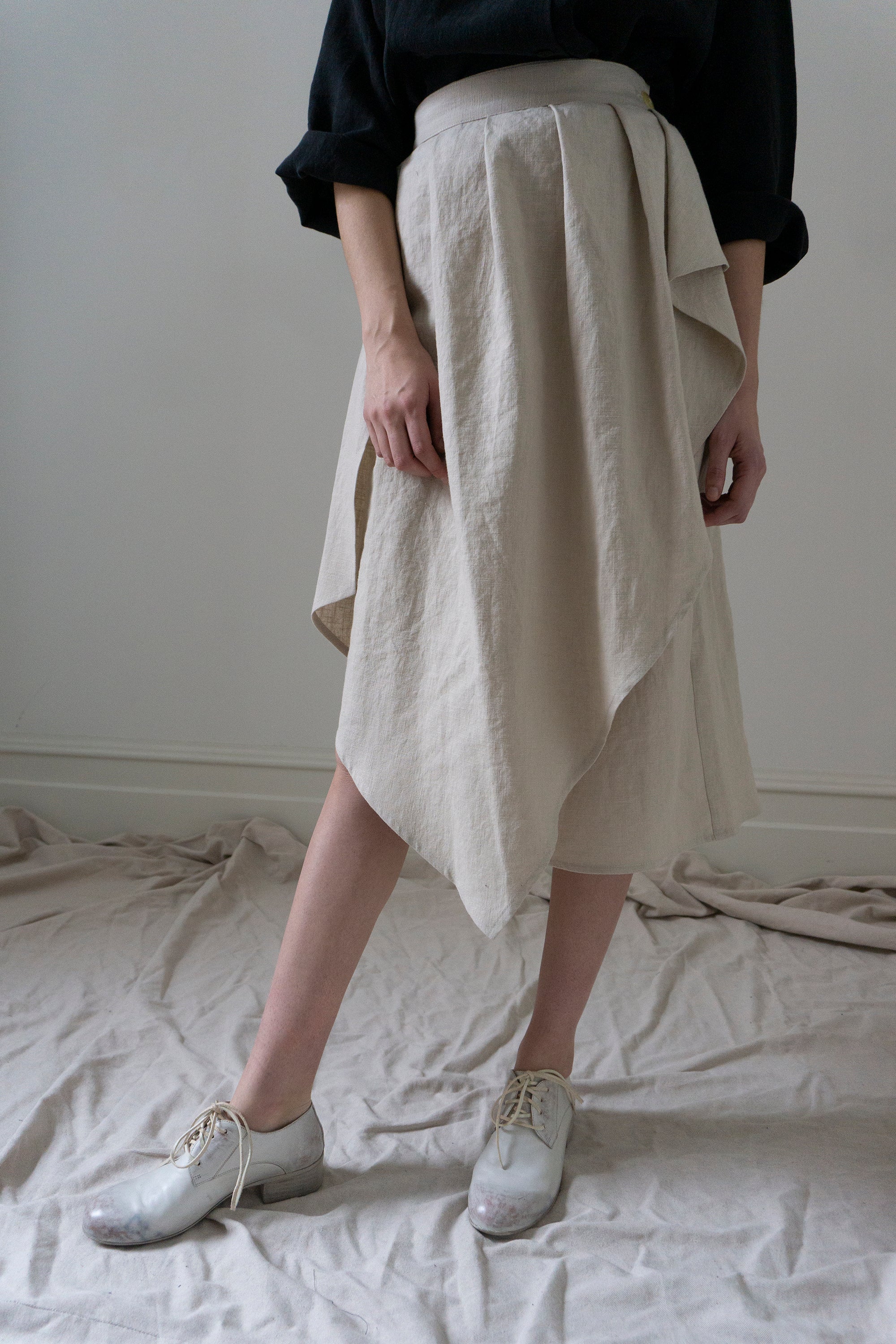 Fenna Linen Skirt- Chalk (SIZE S)