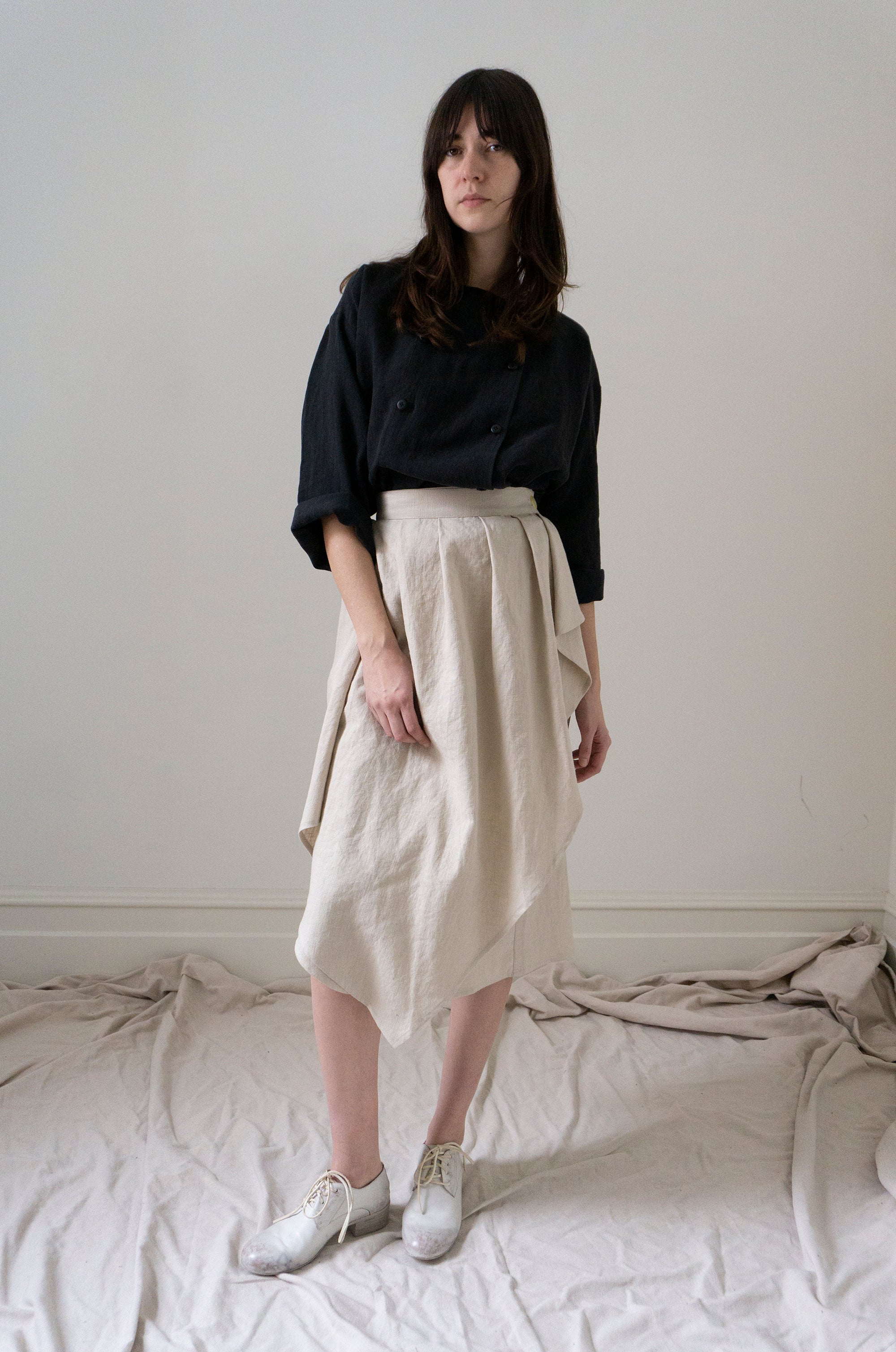 Fenna Linen Skirt- Chalk (SIZE S)